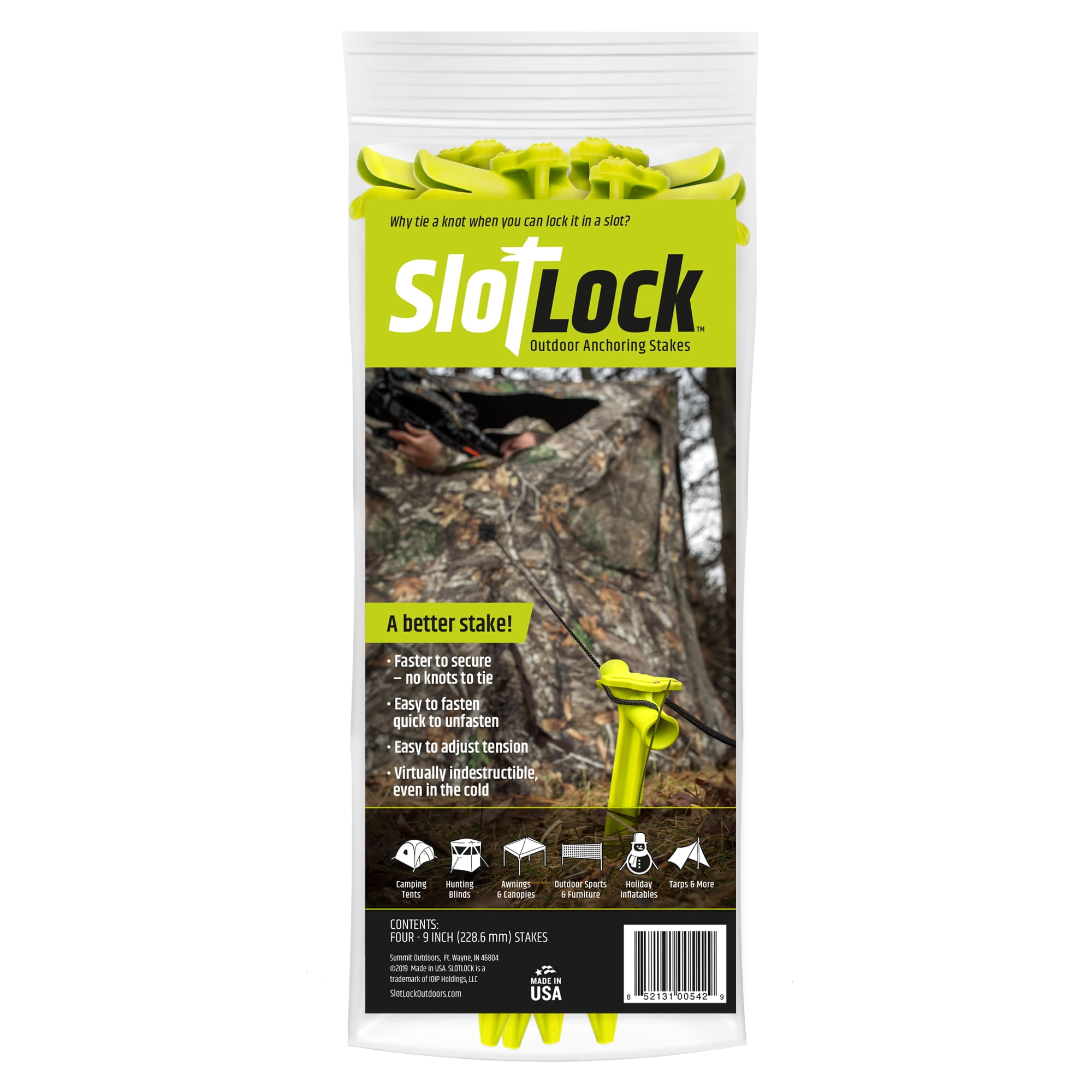 Slotlock Thermoplastic Polyurethane And Nylon 9in. Tent Stakes (4 Pack)