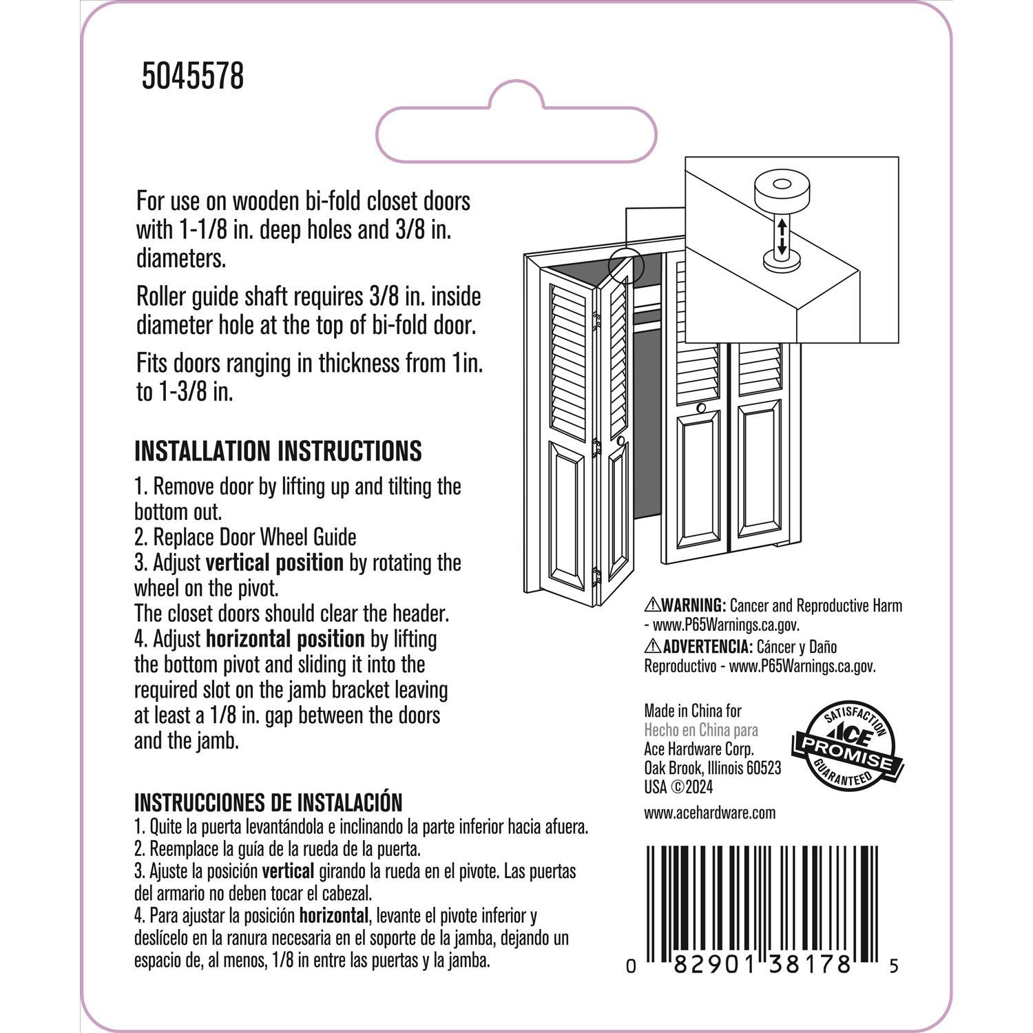 Ace Tan Plastic Bi-fold Door Wheel Guide 2 pc