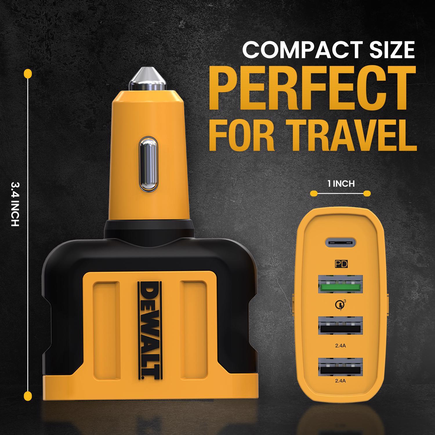 DeWalt 4 Port Car Cell Phone Charger 1 pk