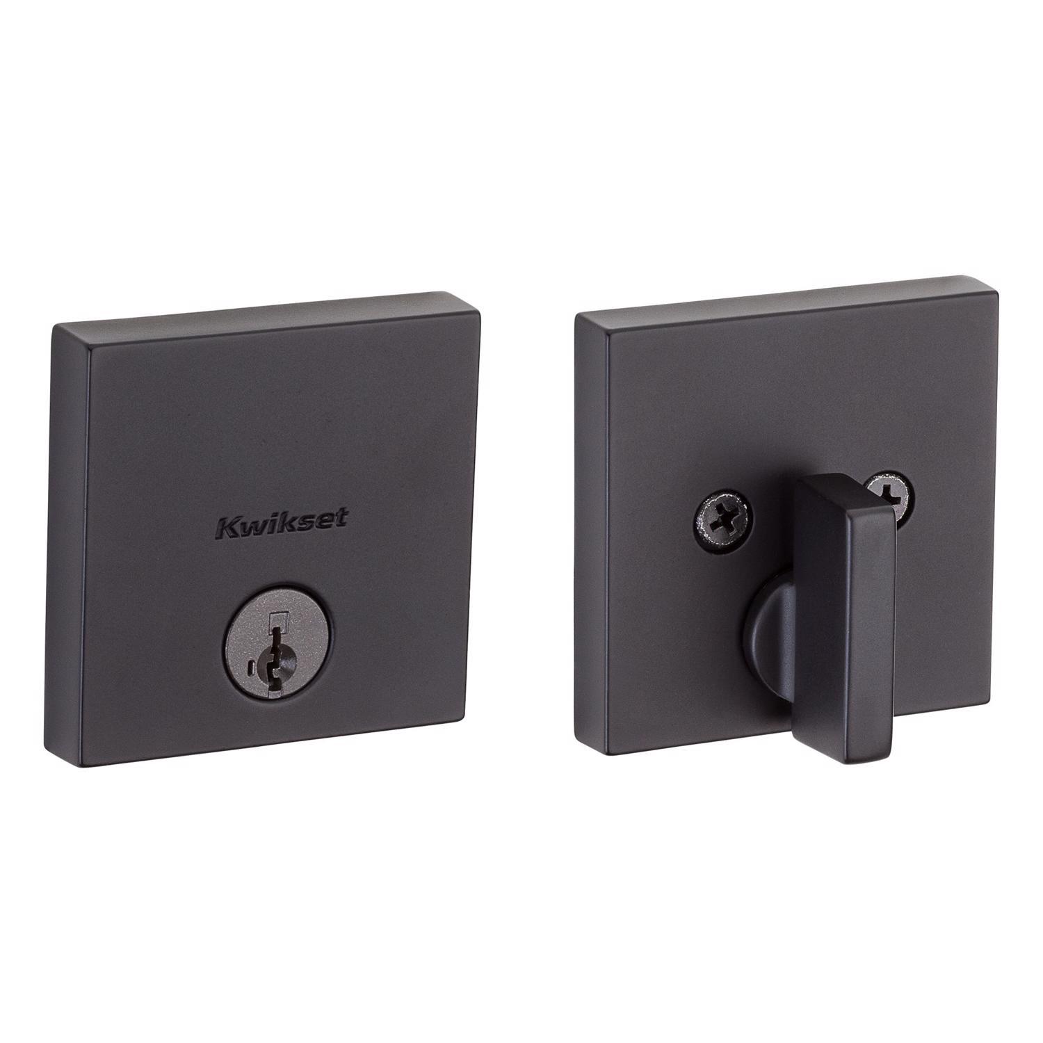Kwikset Downtown Matte Black Zinc Single Cylinder Smart Key Deadbolt
