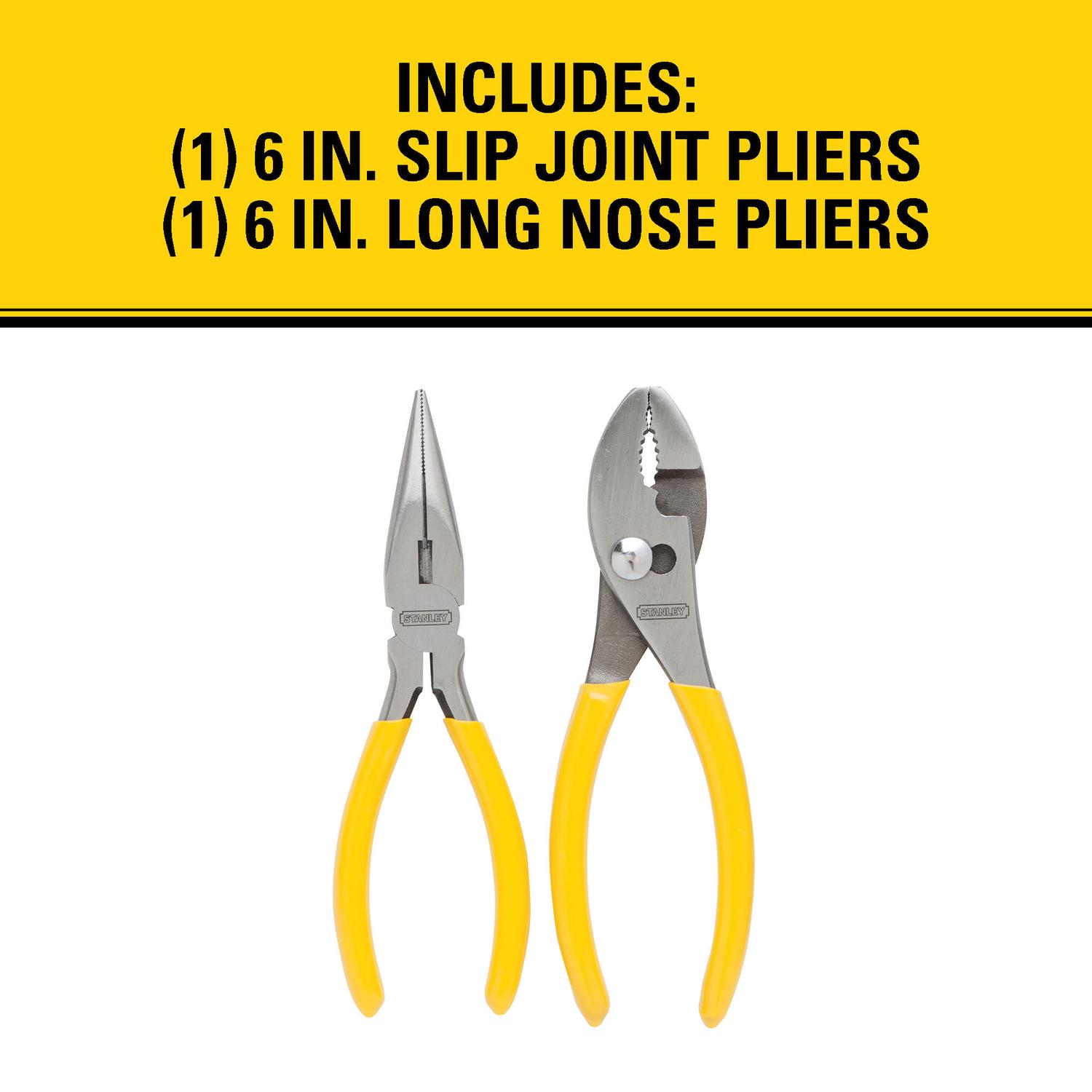 Stanley 2 pc Drop Forged Steel Pliers Set 6 in. L