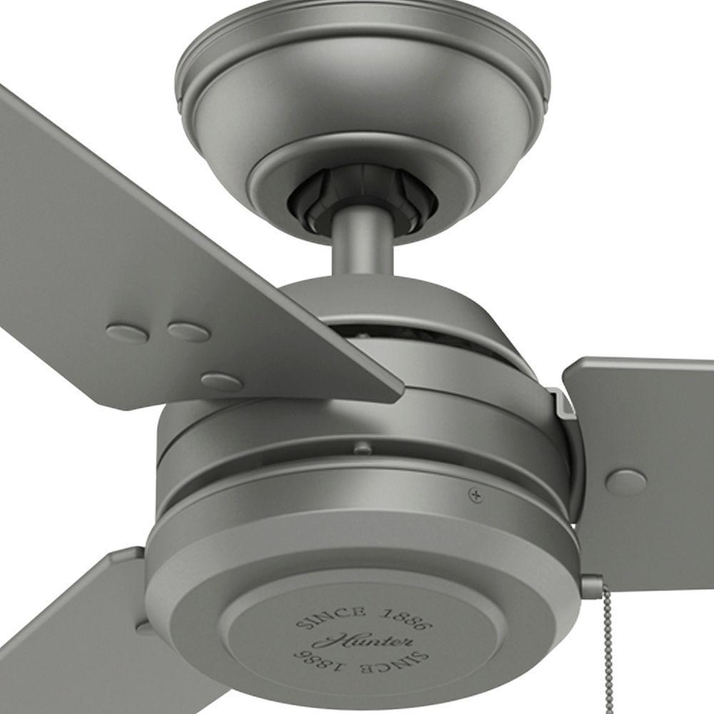 Hunter Cassius 52 in. Indoor/Outdoor Matte Silver Ceiling Fan