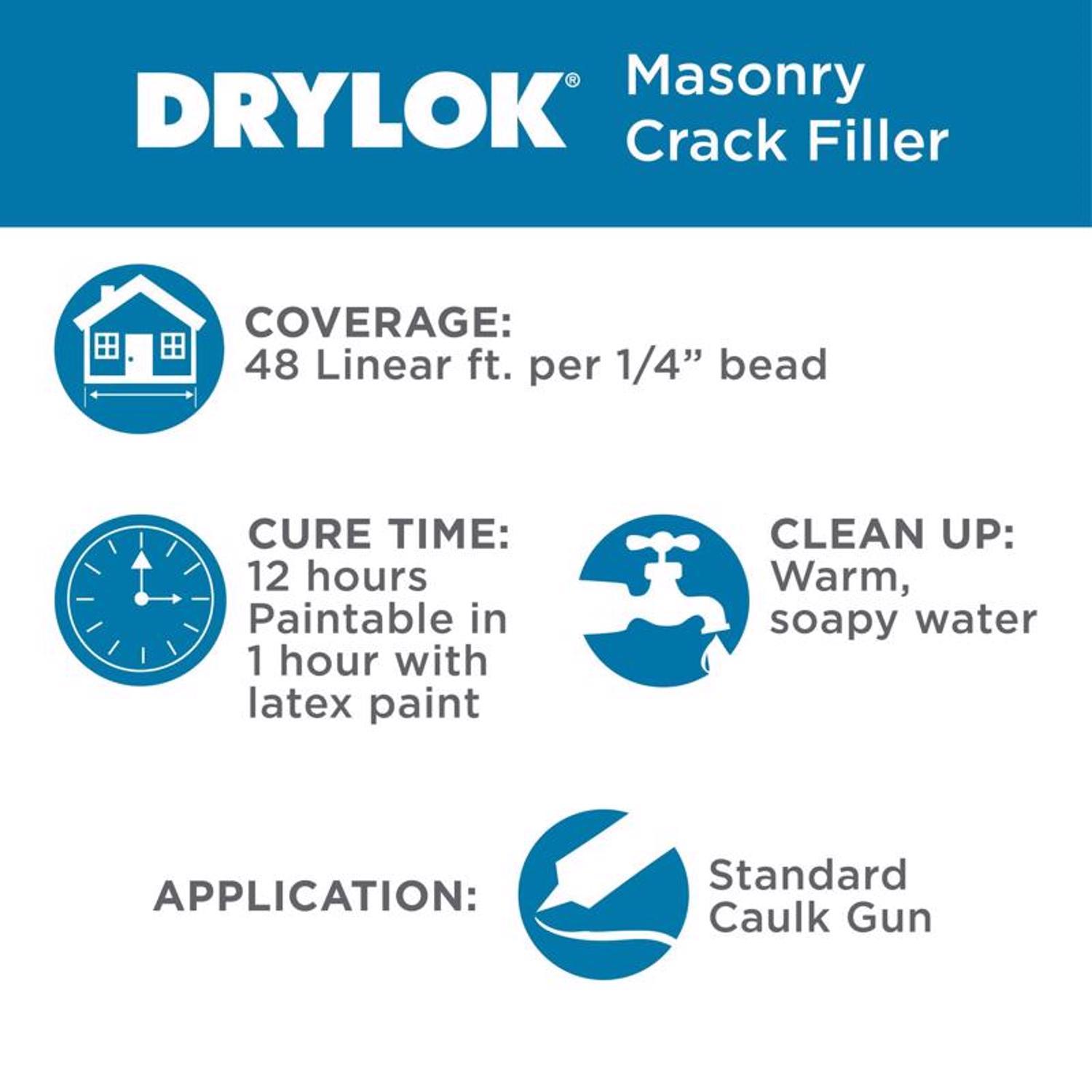 Drylok Gray Latex Masonry Crack Filler 10.5 oz