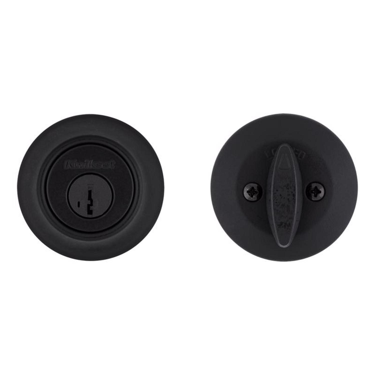 Kwikset Matte Black Single Cylinder Deadbolt 2-3/4 in.