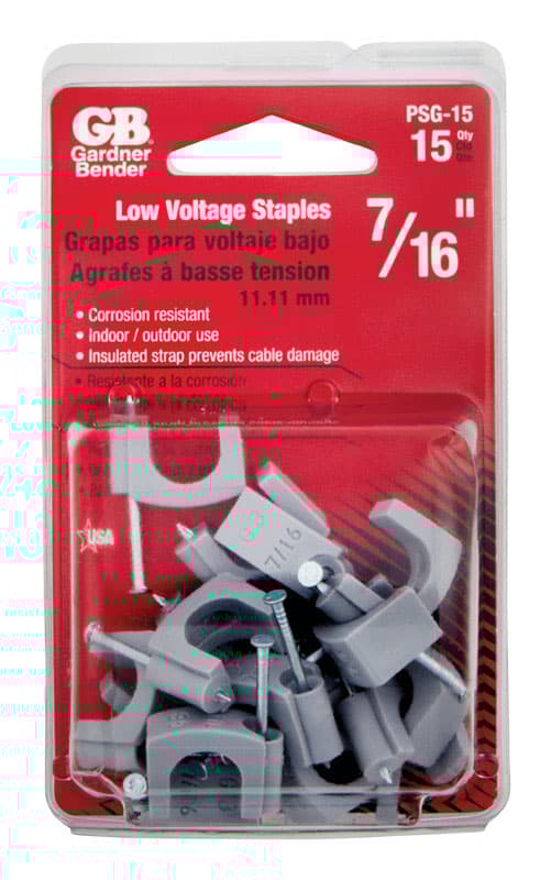 Gardner Bender 7/16 in. W Plastic Insulated Coaxial Staple 15 pk