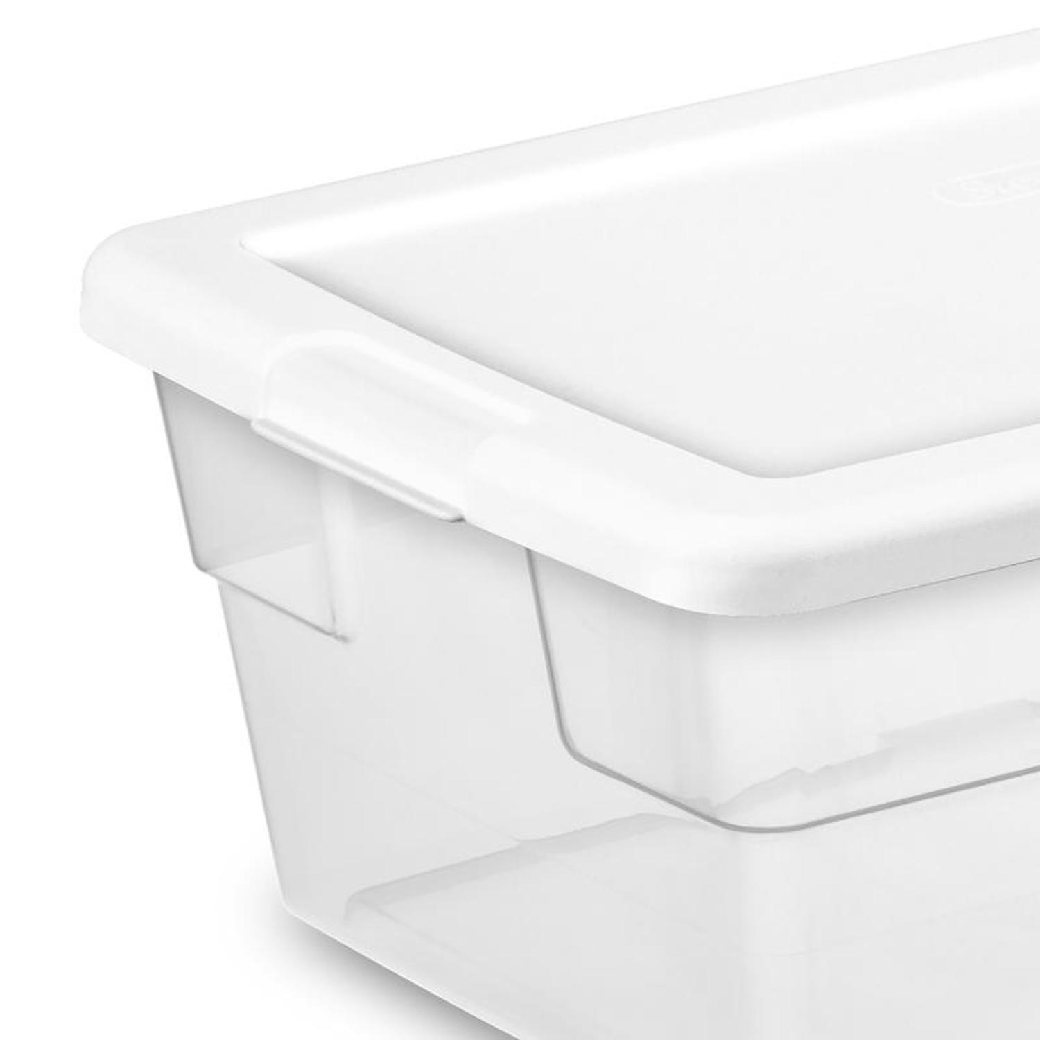 Sterilite 6 qt Clear Storage Box 4.875 in. H X 8.25 in. W X 13.625 in. D Stackable
