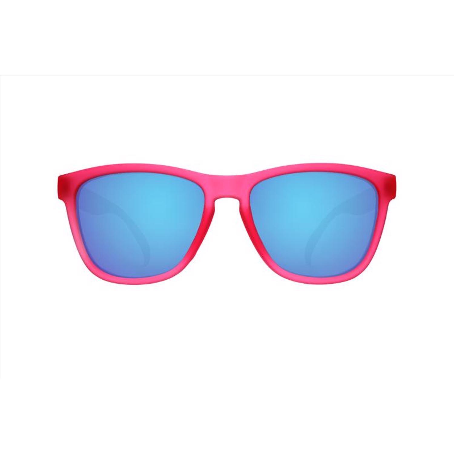 goodr OG - Flamingos on a Booze Cruise Sunglasses Unisex Pink Frame Blue Lens Polarized