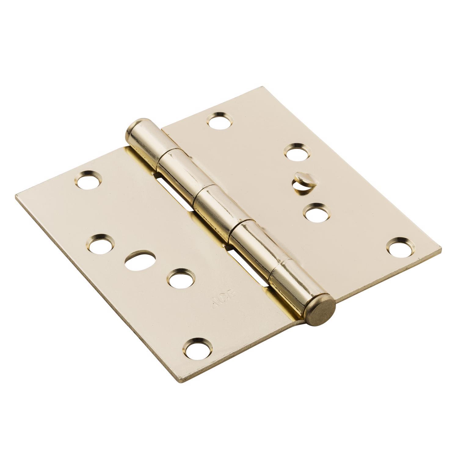 Ace 4 in. L Bright Brass Residential Door Hinge 1 pk