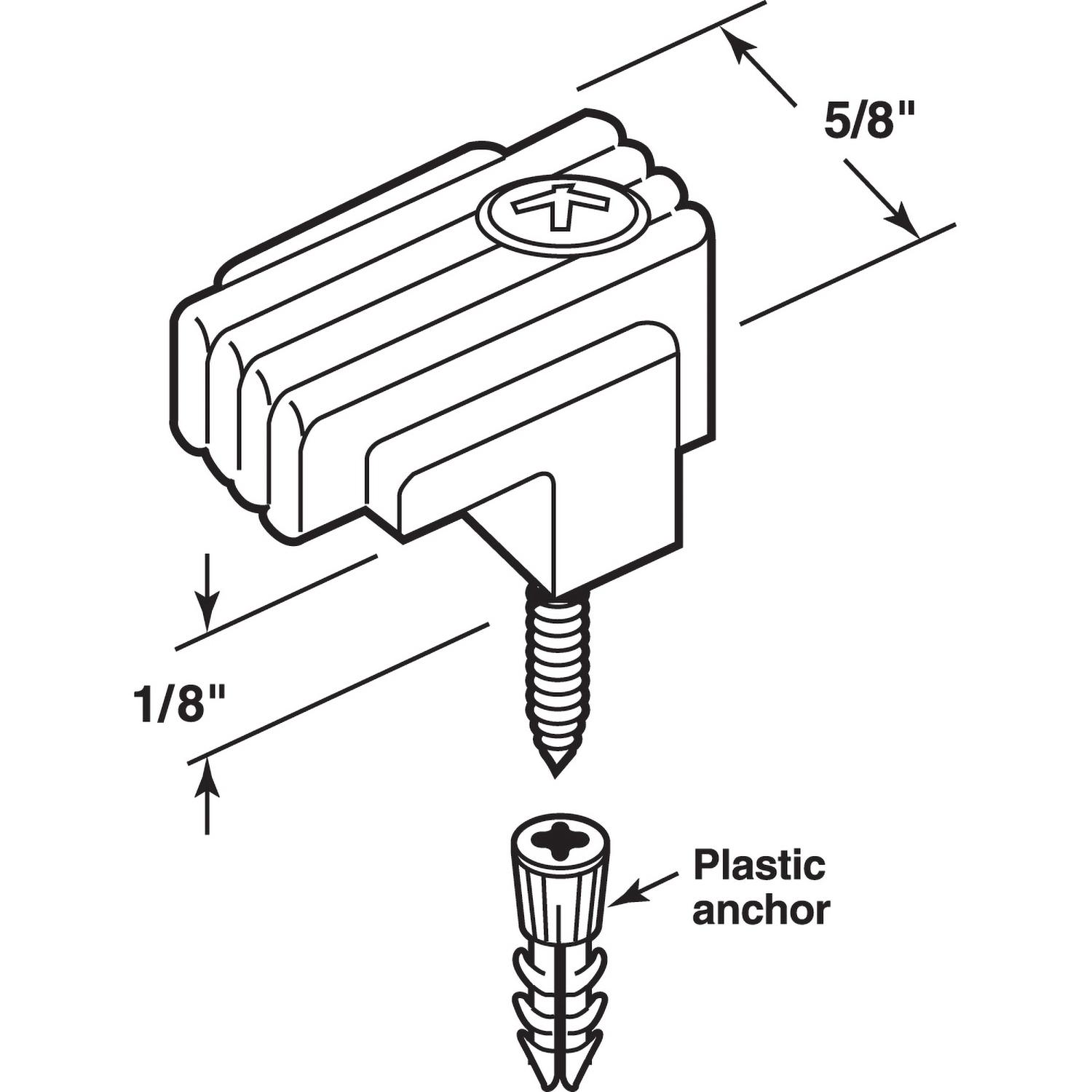 Prime-Line Clear Small Mirror Holder Clip 20 lb 6 pk