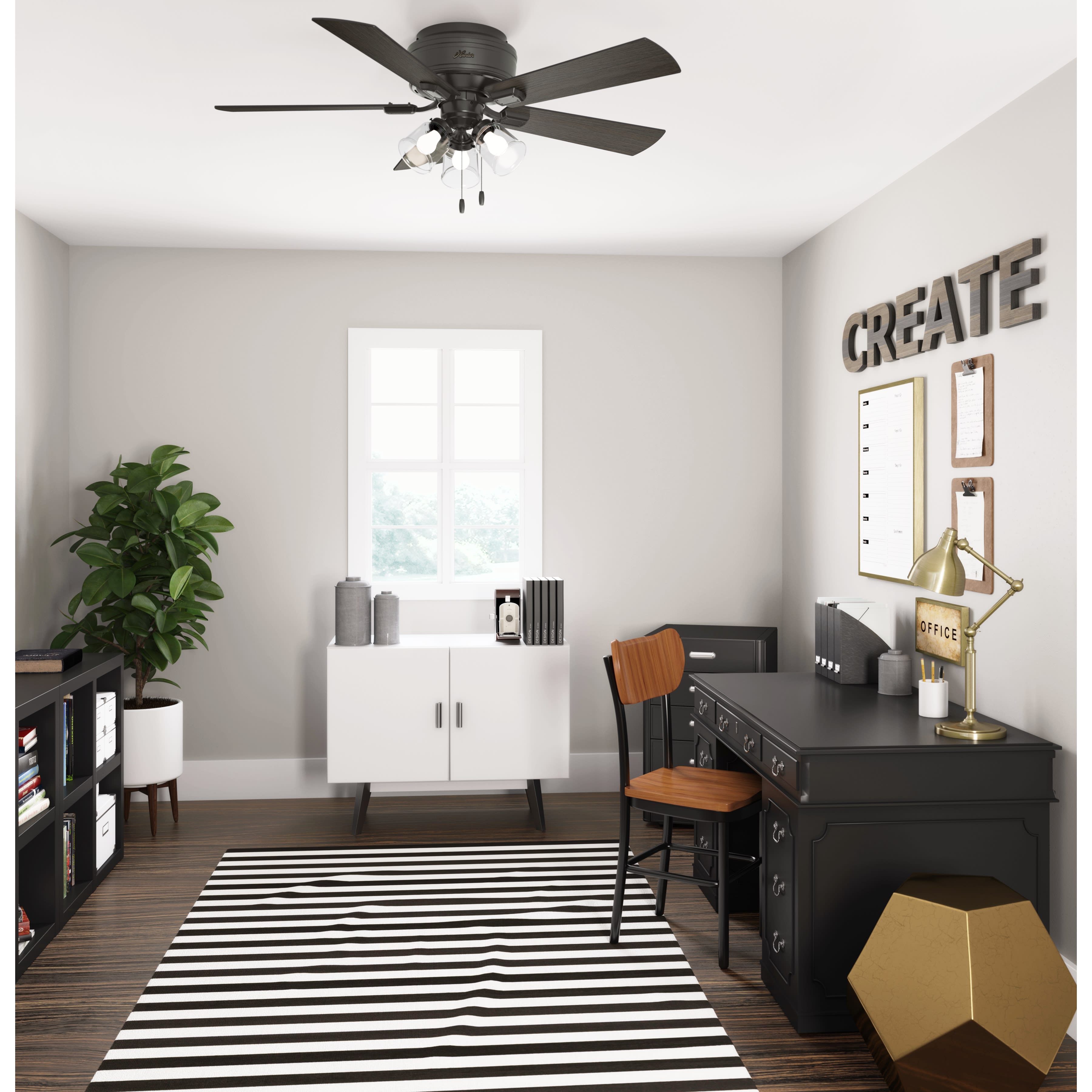 Hunter Crestfield 52 in. Bronze LED Indoor Ceiling Fan