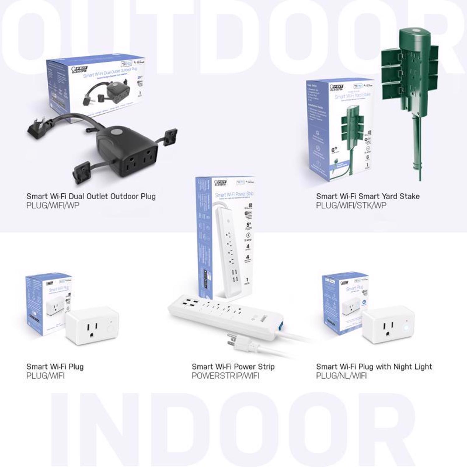 Feit Smart Home Commercial and Residential PVC Outdoor Smart-Enabled Dual Outlet Outdoor Plug 3R