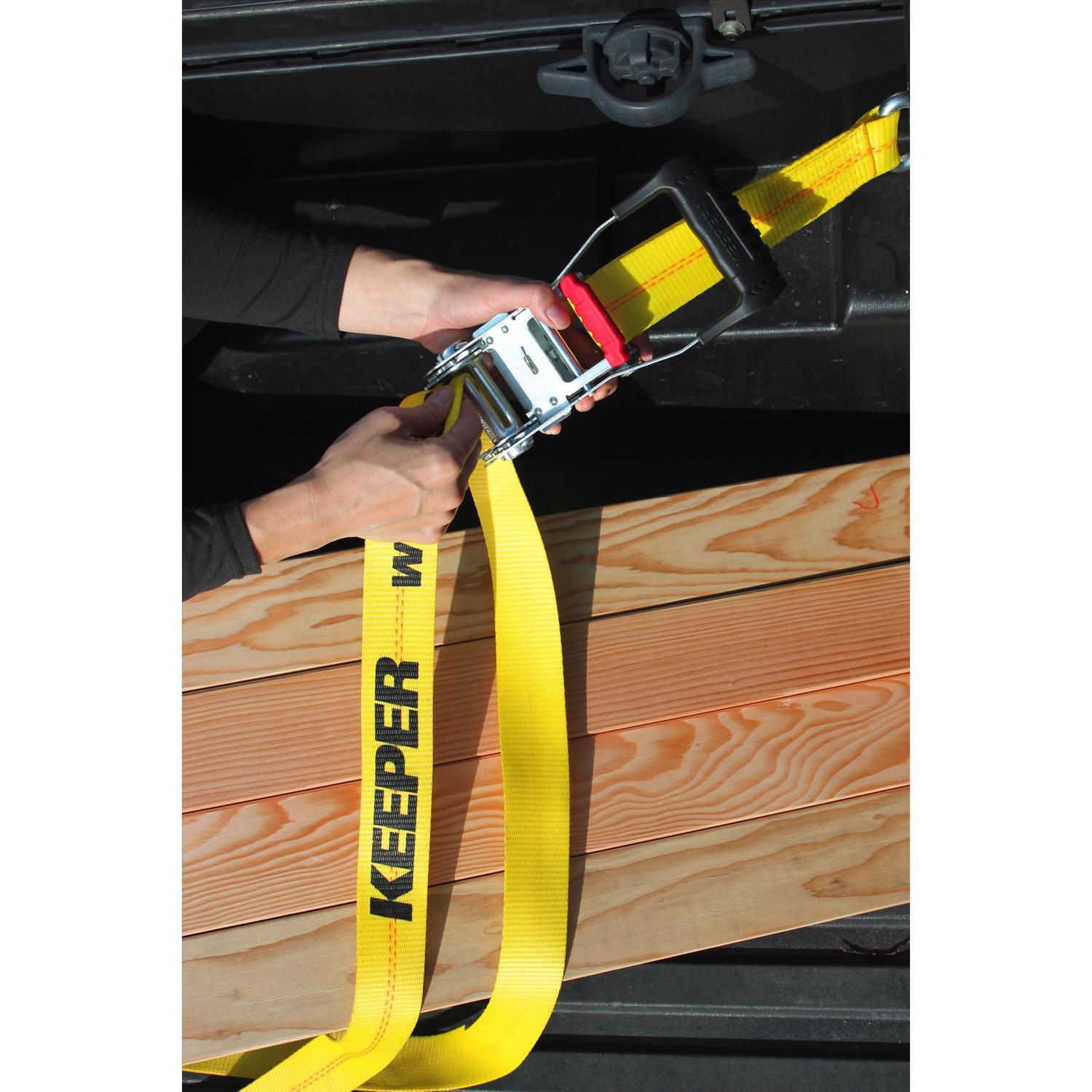 Keeper KwikFeed 2 in. W X 27 ft. L Yellow Ratchet Tie Down 3333 lb. 1 Pack