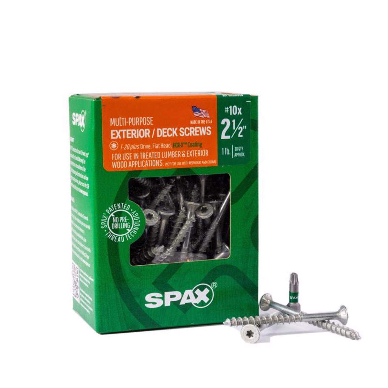 SPAX No. 10 in. X 2-1/2 in. L Gray Star Flat Head Deck Screws 1 lb 81 pc
