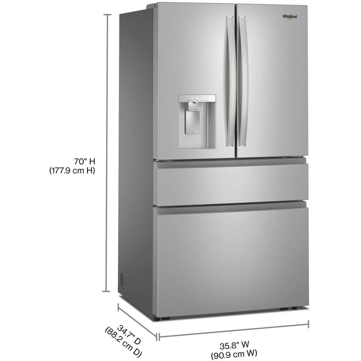 Whirlpool 29 Cu. Ft. Family-Sized Capacity French Door Refrigerator with Flexible Temperature Drawer