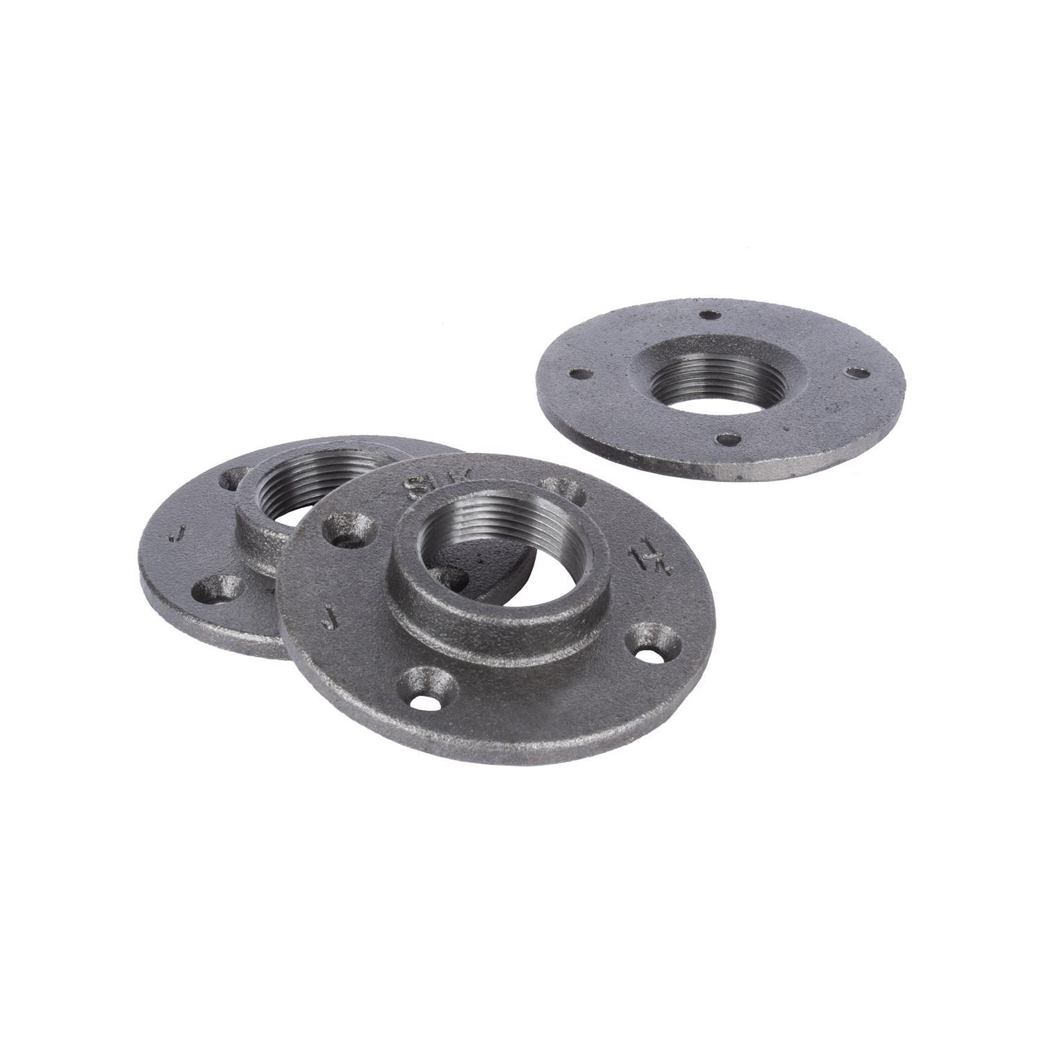 STZ Industries 1-1/4 in. FIP each Black Malleable Iron Floor Flange