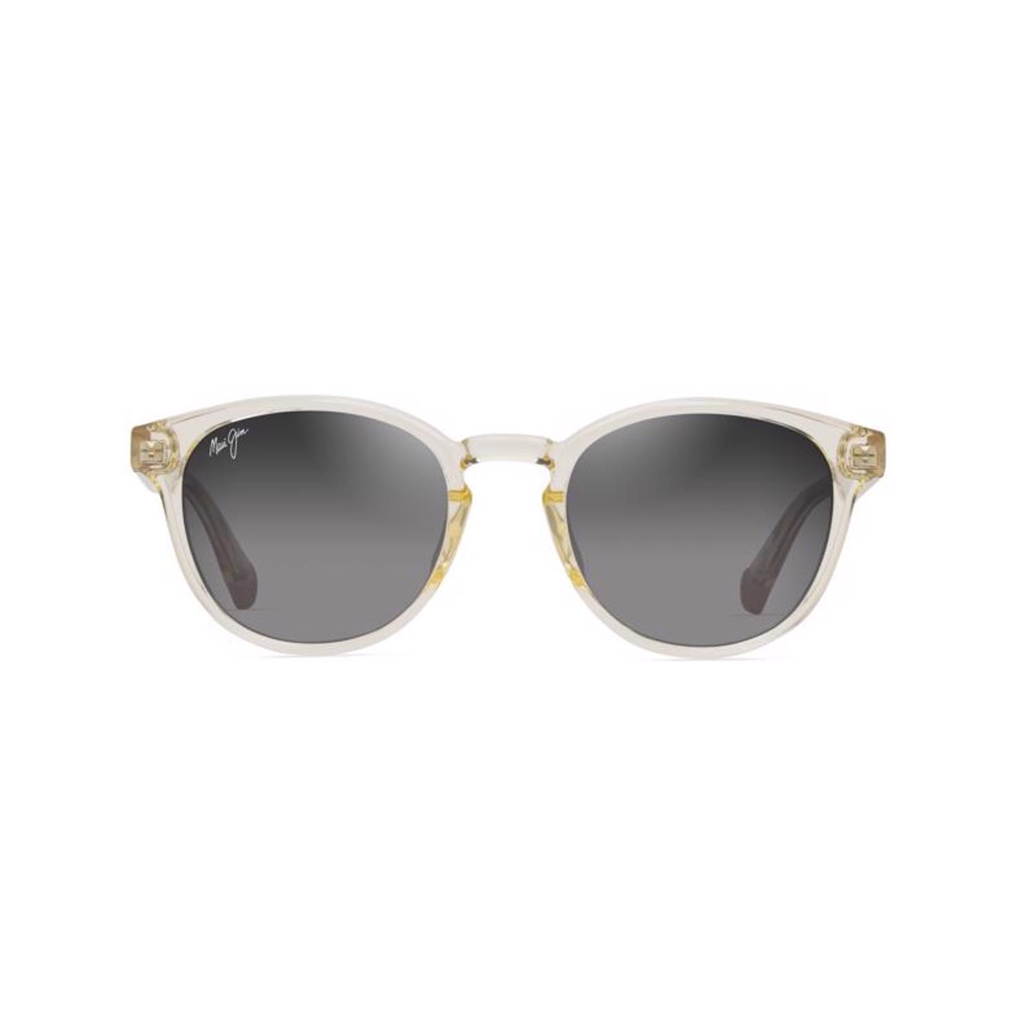 Maui Jim Hiehie Sunglasses Unisex Shiny Trans Yellow Frame Neutral Grey Lens Polarized
