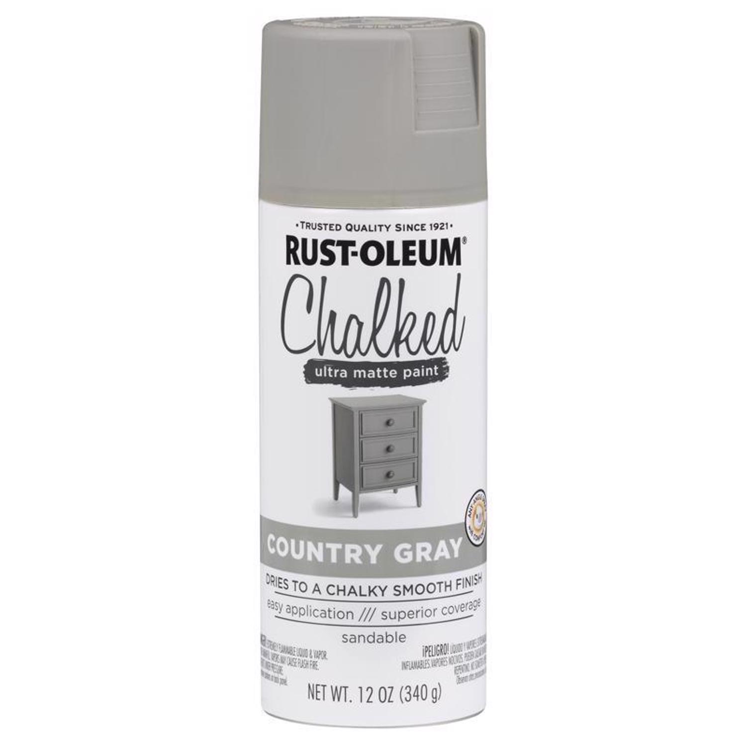 Rust-Oleum Chalked Matte Country Gray Chalky Finish Paint 12 oz