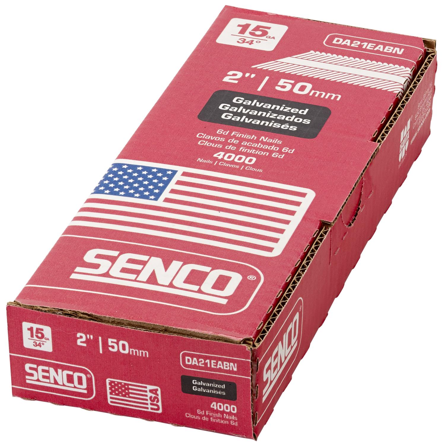 Senco 2 in. L X 15 Ga. Angled Strip Galvanized Finish Nails 34 deg 4000 pk