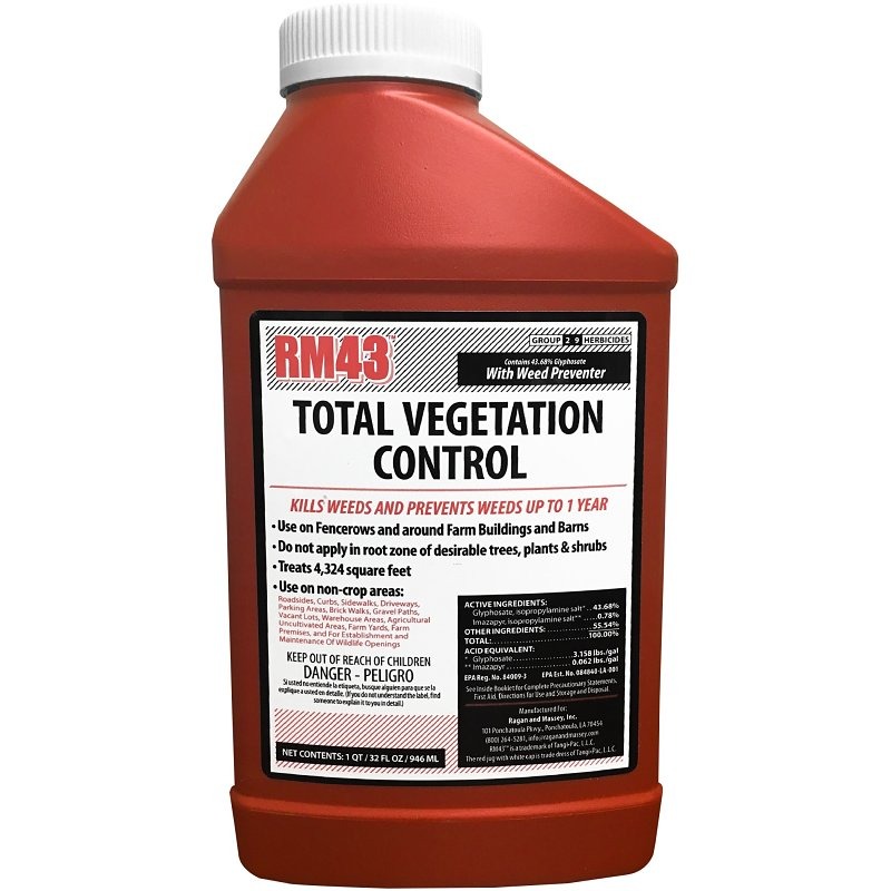 RM43 Total Vegetation Control, Liquid, Spray Application, 32 oz., Bottle