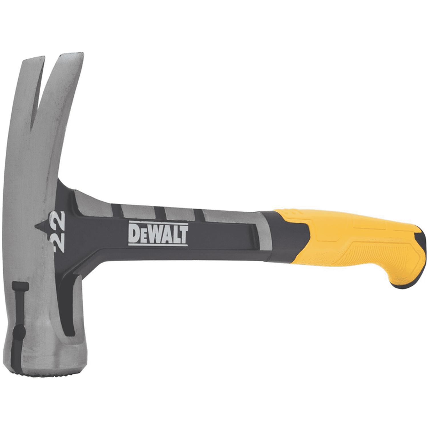 DeWalt 22 oz Checkered Face Claw Hammer 14 in. Steel Handle