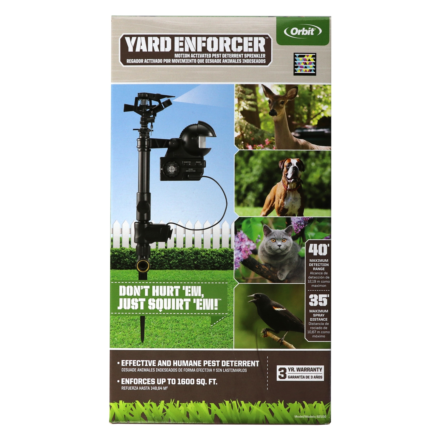 Orbit Yard Enforcer Plastic Spike Base MotionActivated Sprinkler 1600