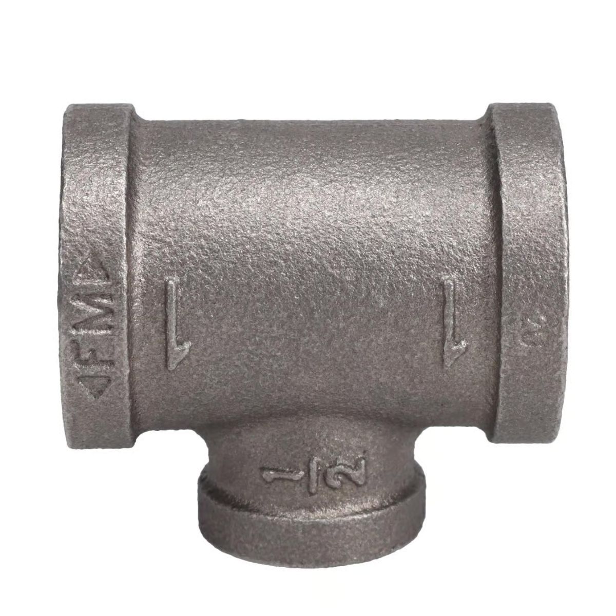 STZ Industries 1 in. FIP each x 1 in. D FIP 1/2 in. D FIP Black Malleable Iron Reducing Tee