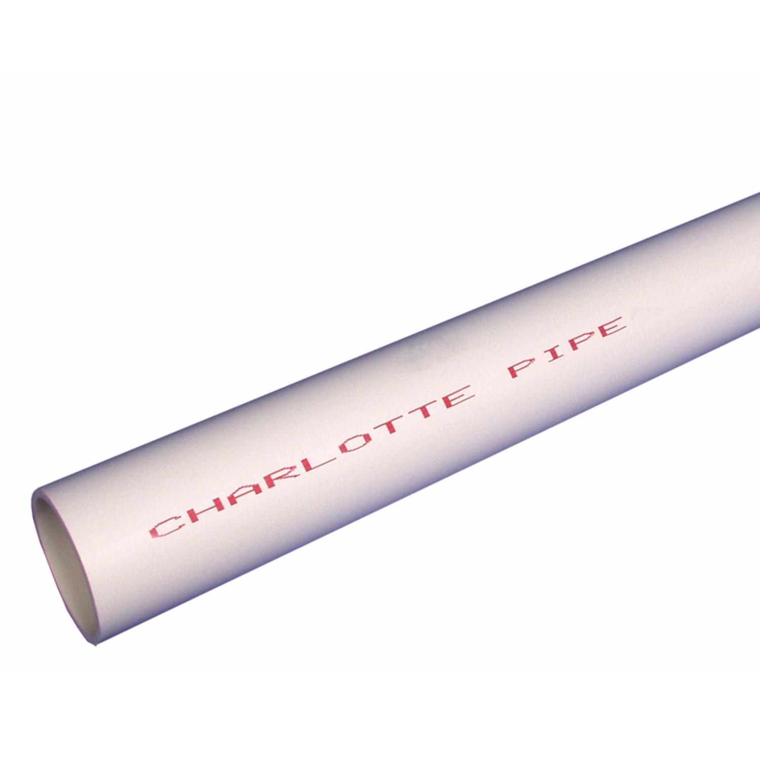 Charlotte Pipe Schedule 40 PVC Pressure Pipe 1 in. D X 10 ft. L Plain End 450 psi