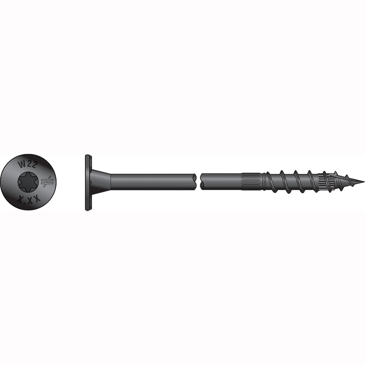 Simpson Strong-Tie SDW22338MB Strong-Drive SDW EWP-PLY Screw .220 in. x 3-3/8 in. T40 6-Lobe E-Coat 250 Pack