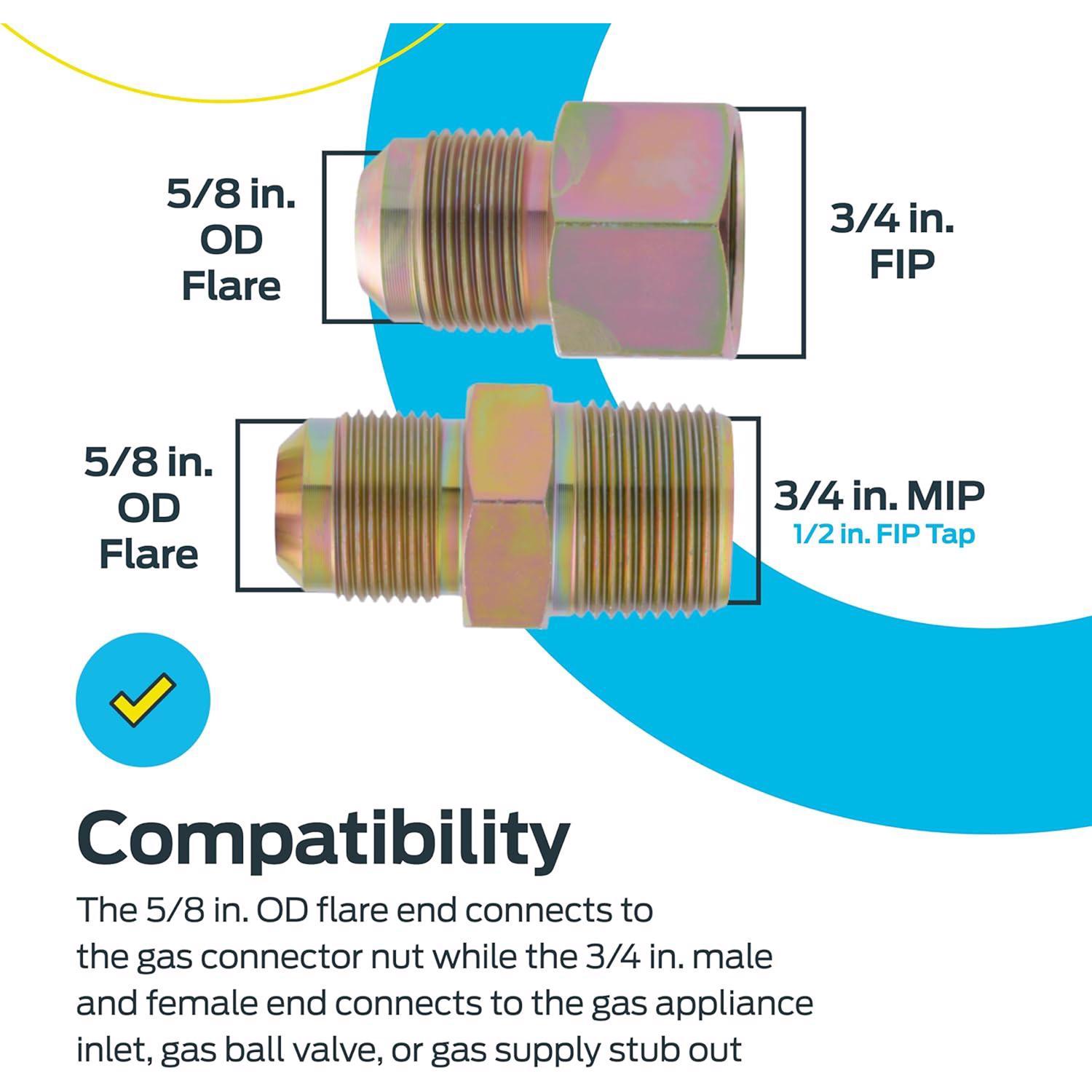 Eastman 3/4 in. Female Thread X 5/8 in. D Flare Steel Gas Fitting