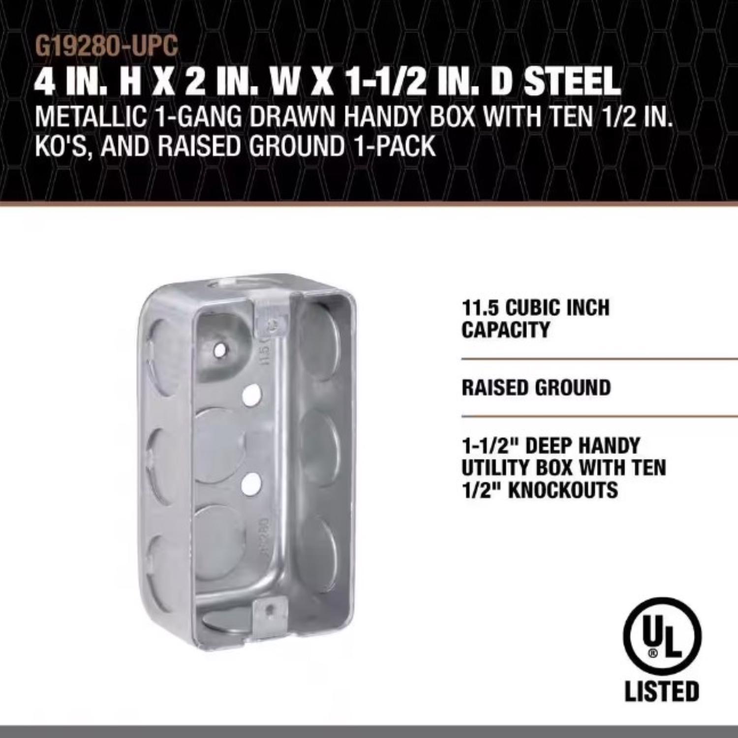 Southwire Old Work Rectangle Steel 1 gang Box Mount