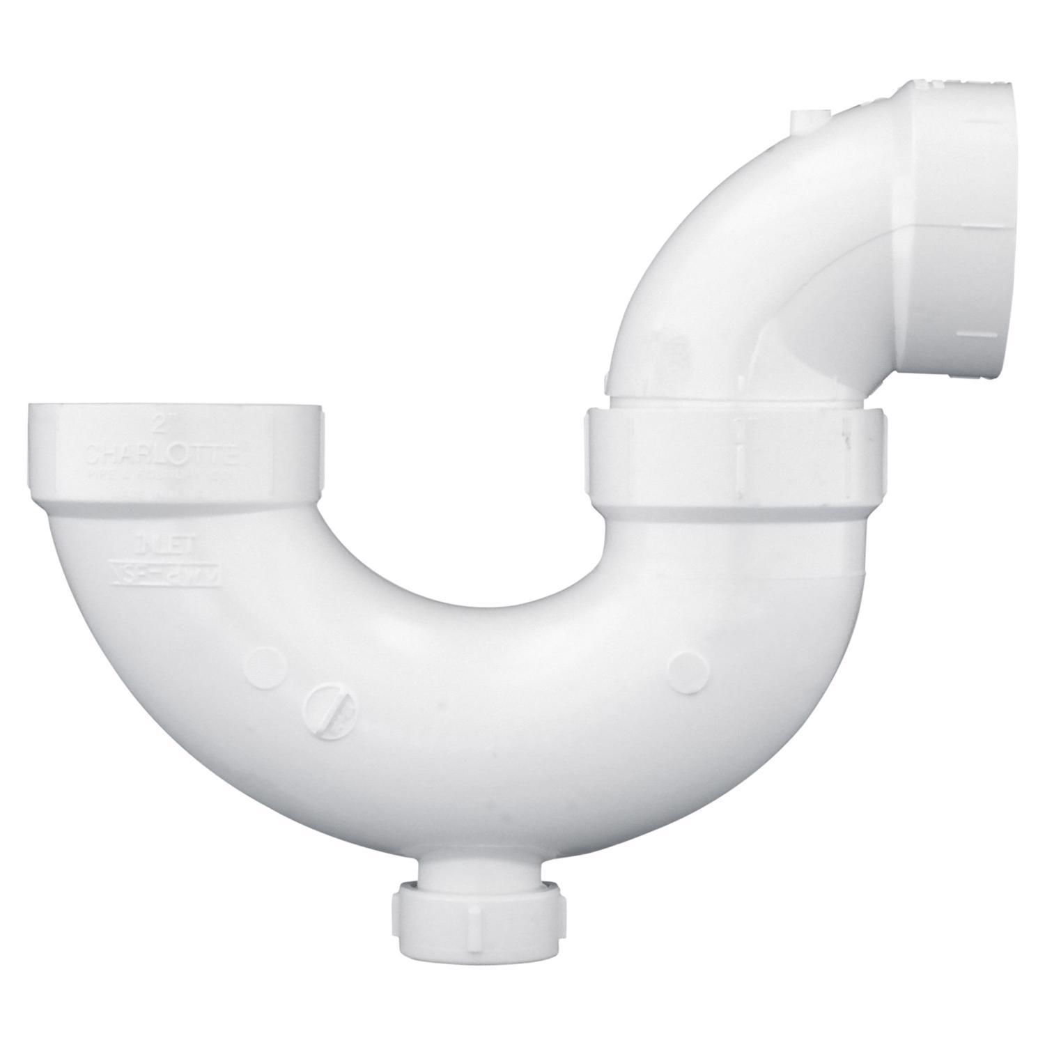 Charlotte Pipe Schedule 40 1-1/2 in. Hub X 1-1/2 in. D Hub PVC P-Trap with Clean Out 1 pk