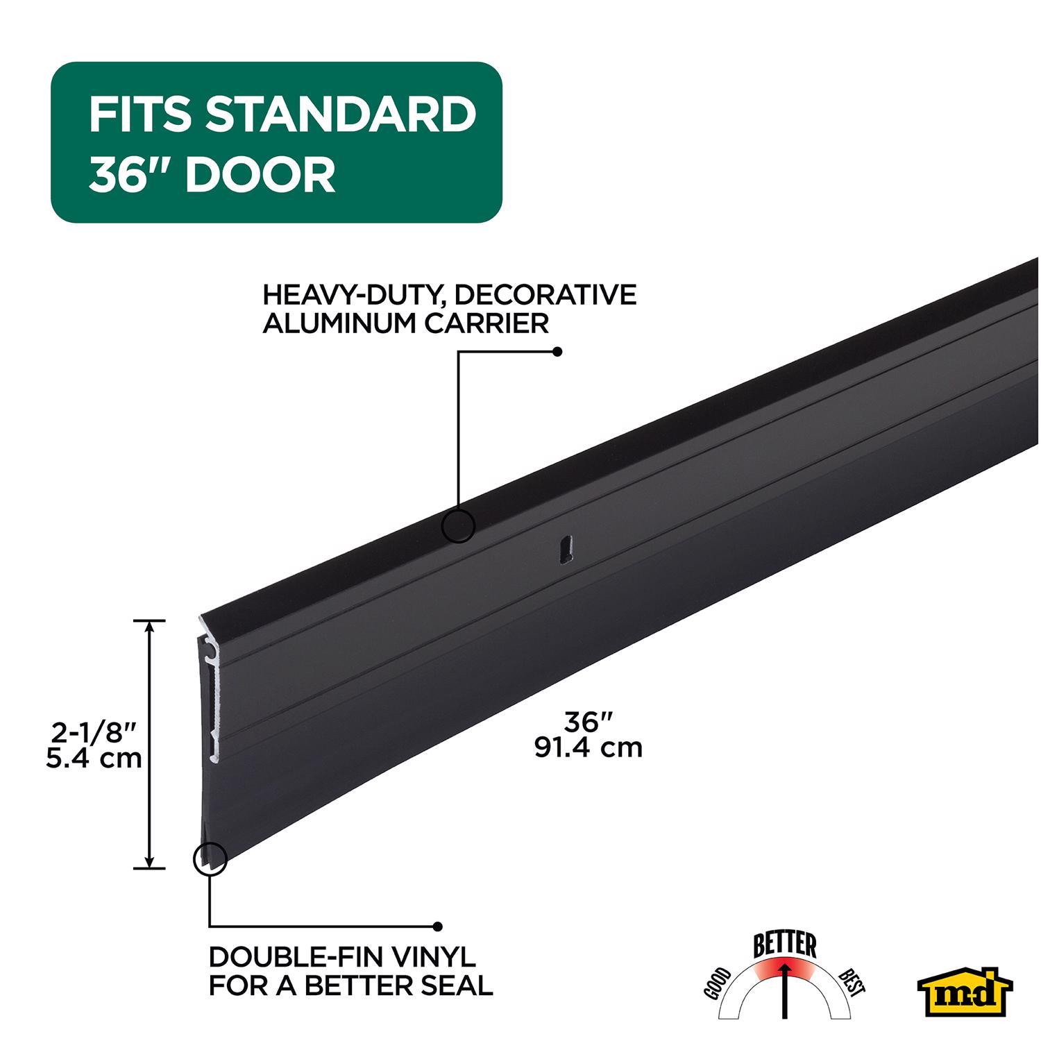 M-D Building Products Black Aluminum/Vinyl Sweep For Doors 36 in. L X 2.13 in.
