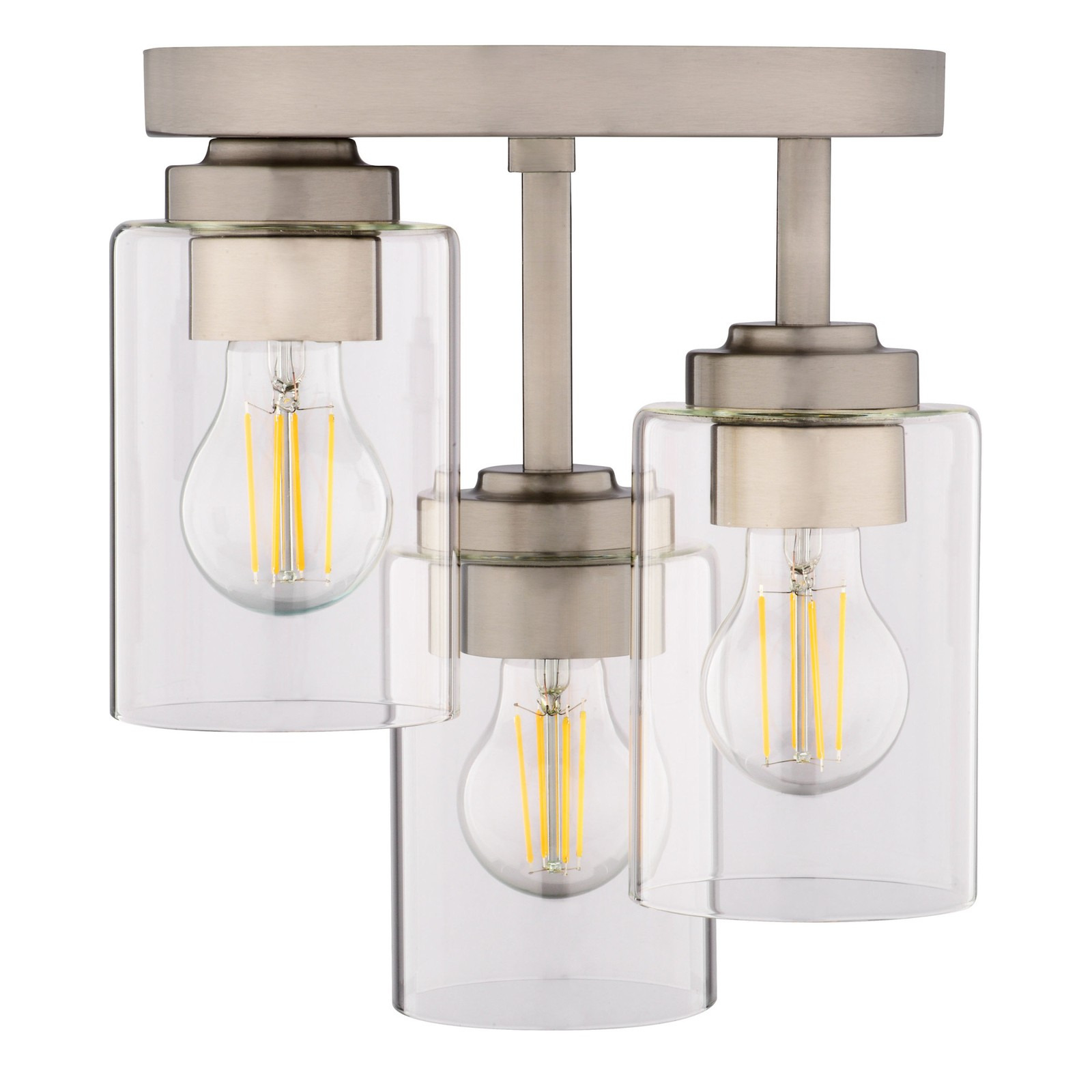 Vaxcel Lighting C0327 Park Ridge 3 Light 11 in.W Semi-Flush Ceiling - Nickel