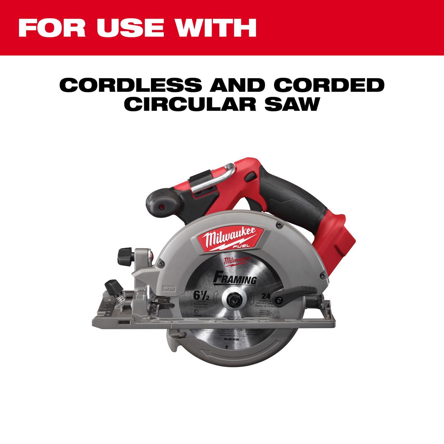 Milwaukee 6-1/2 in. D X 5/8 in. Framing Tungsten Carbide Circular Saw Blade 24 teeth 1 pc
