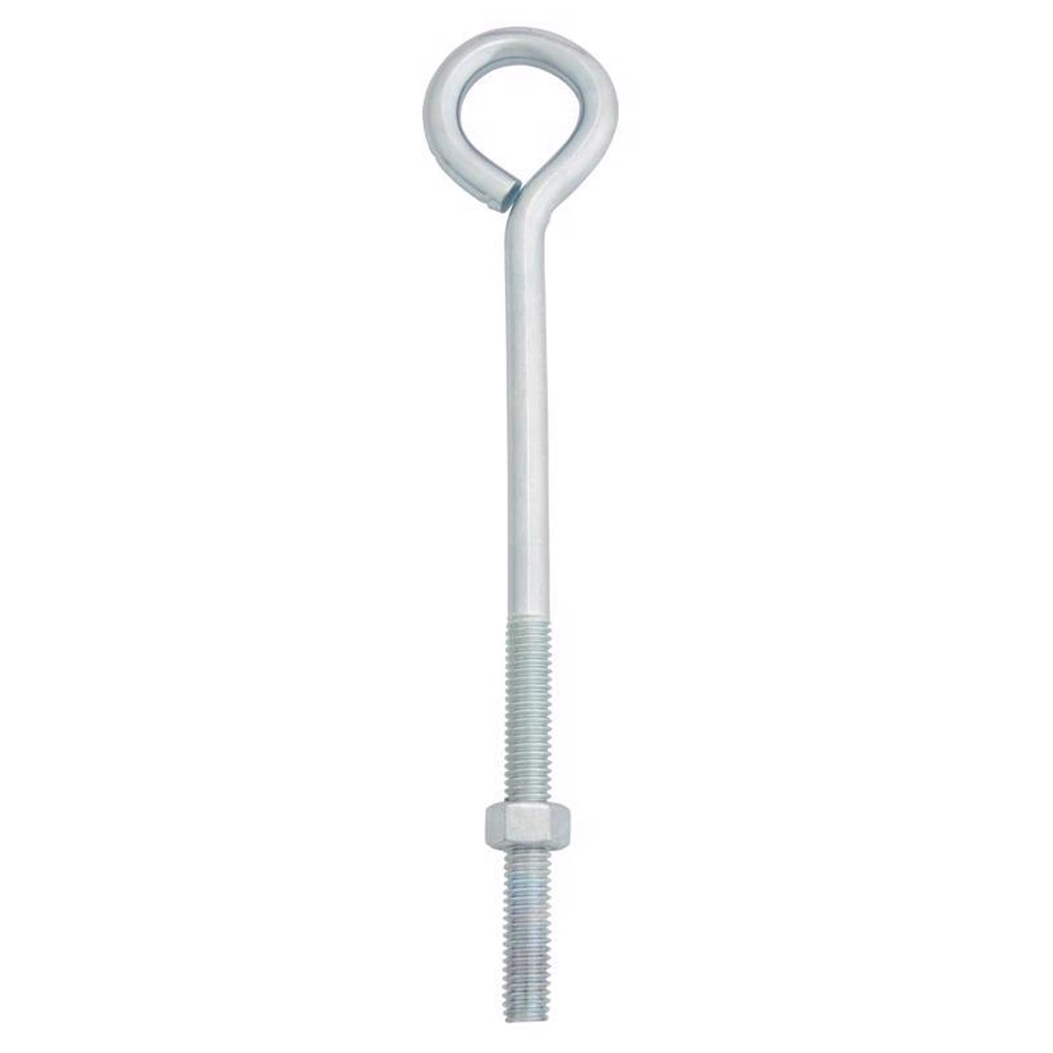 Hampton 3/8 in. X 8 in. L Zinc-Plated Steel Eyebolt Nut Included