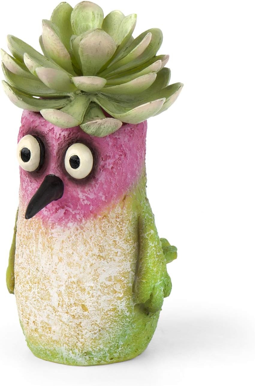 Georgetown Home and Garden Flit Hummingbird Planter, by Blobhouse, Decorative Planter w/Drain Hole Statue for Home Outdoor Garden Lawn & Art Accent Sculpture