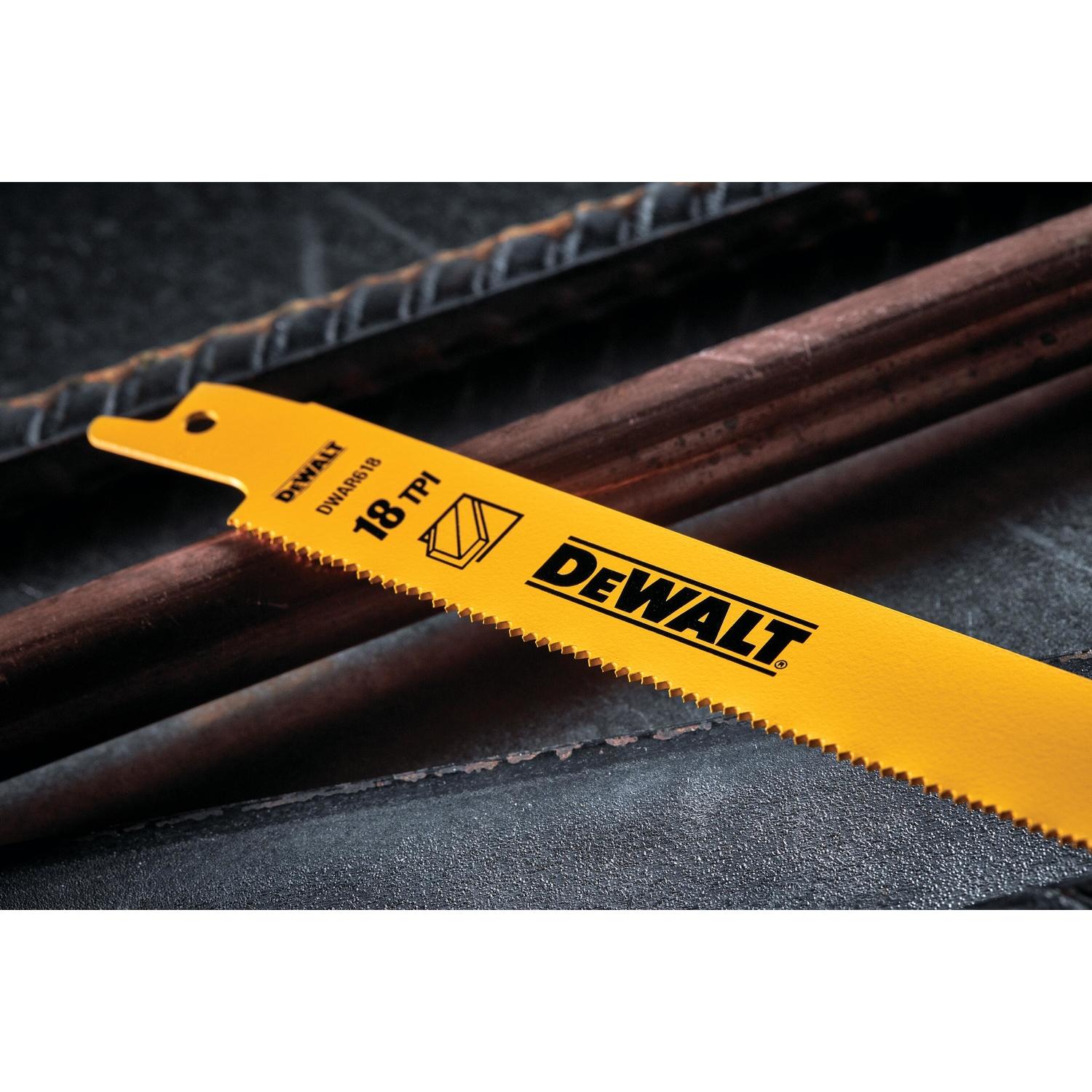 DEWALT 6 in. Bi-Metal Reciprocating Saw Blade 18 TPI 5 pk