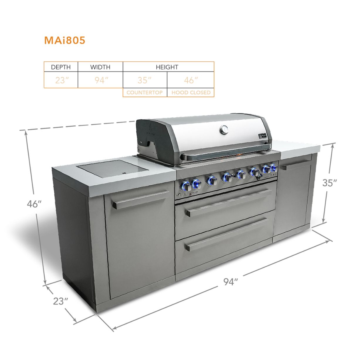 Mont Alpi 6-burner island grill