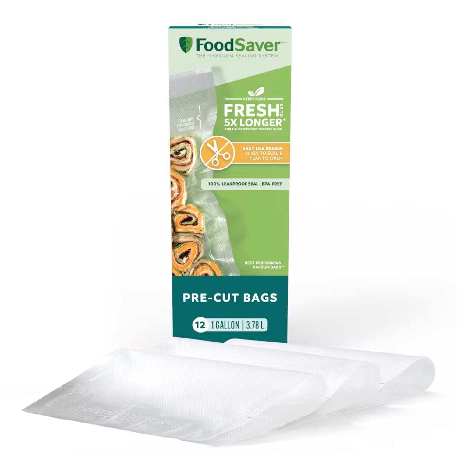 FoodSaver 1 gal Clear Vacuum Freezer Bags 12 pk