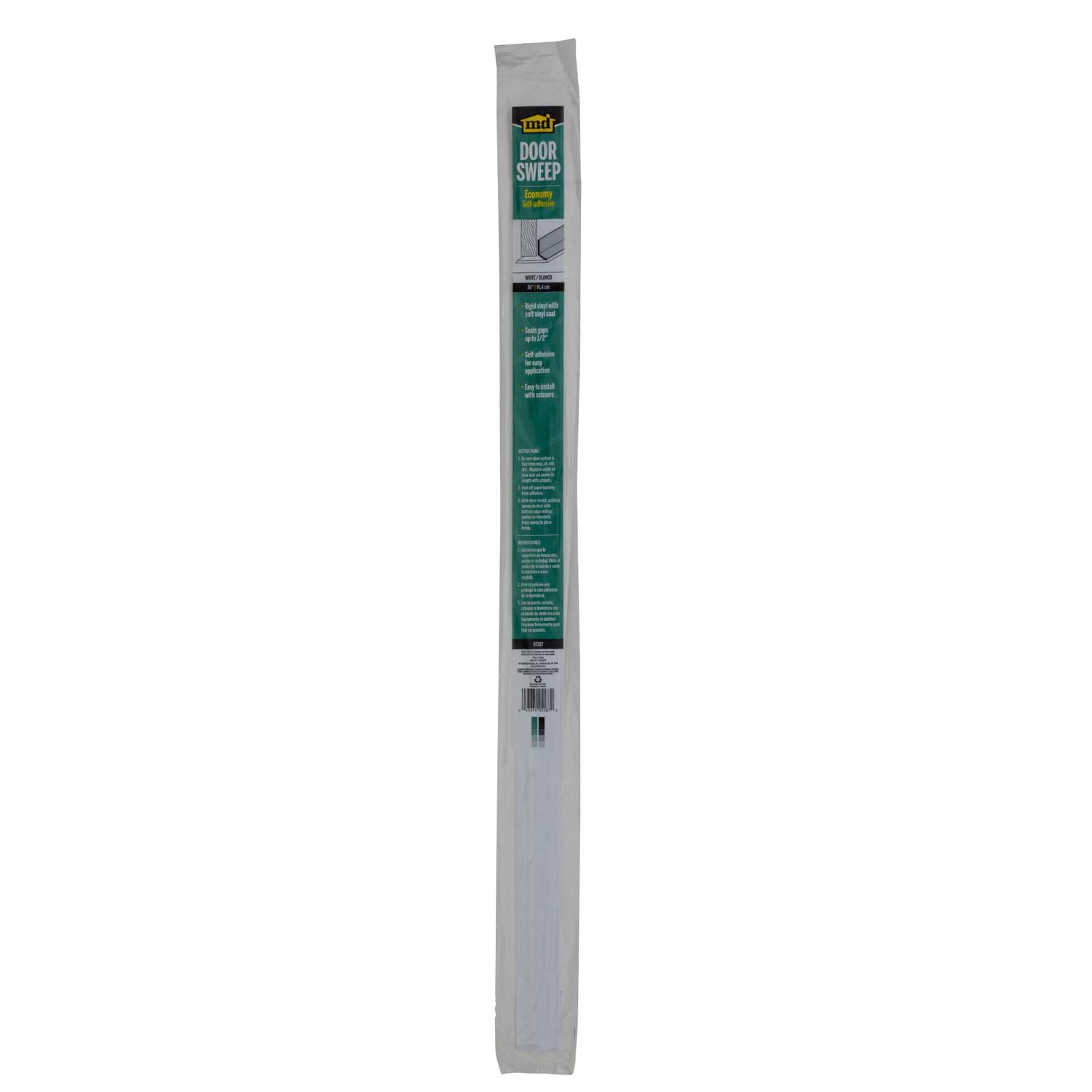 M-D White Vinyl Sweep For Doors 36 in. L X 1/2 in.