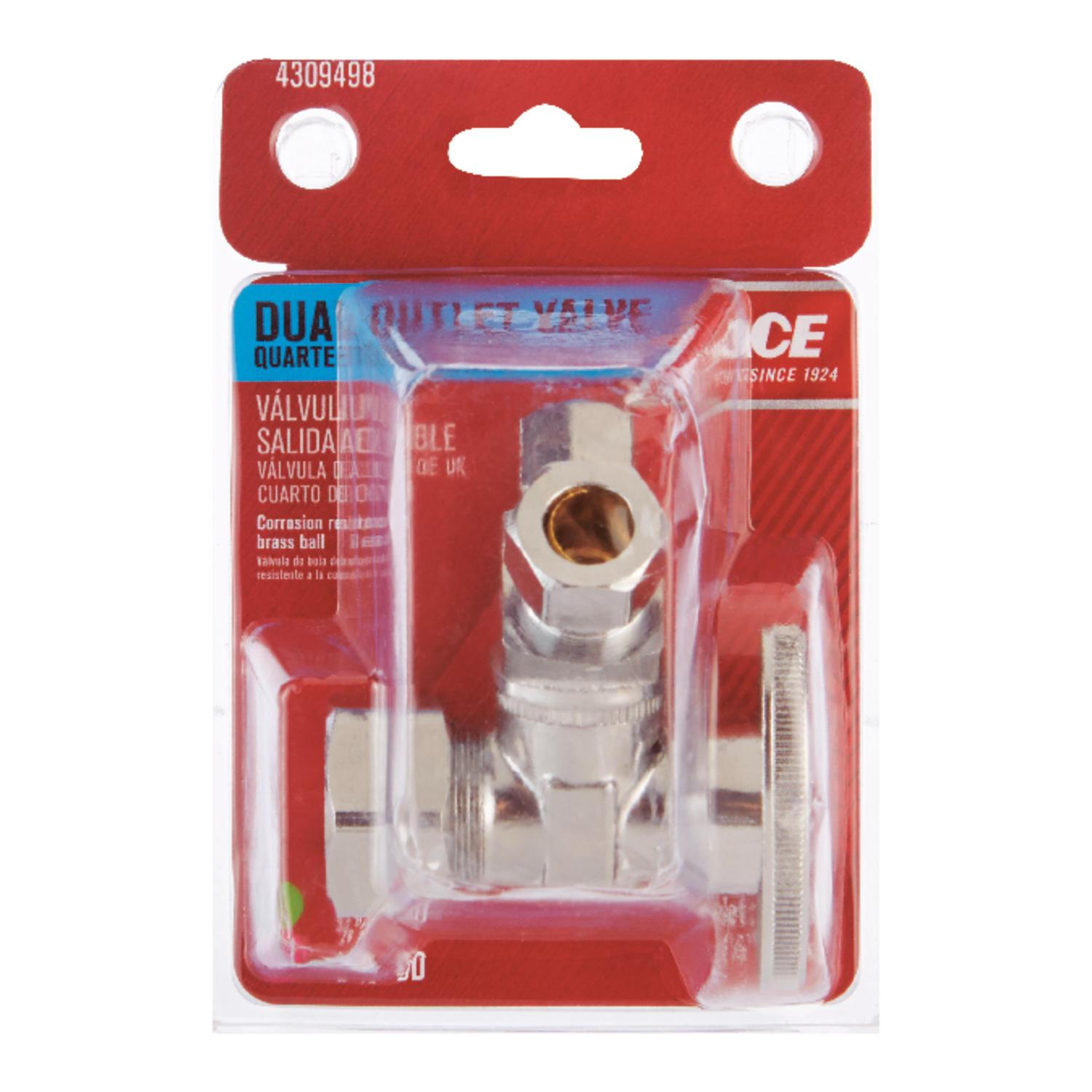 Ace Compression Compression Brass Dual Shut-Off Valve
