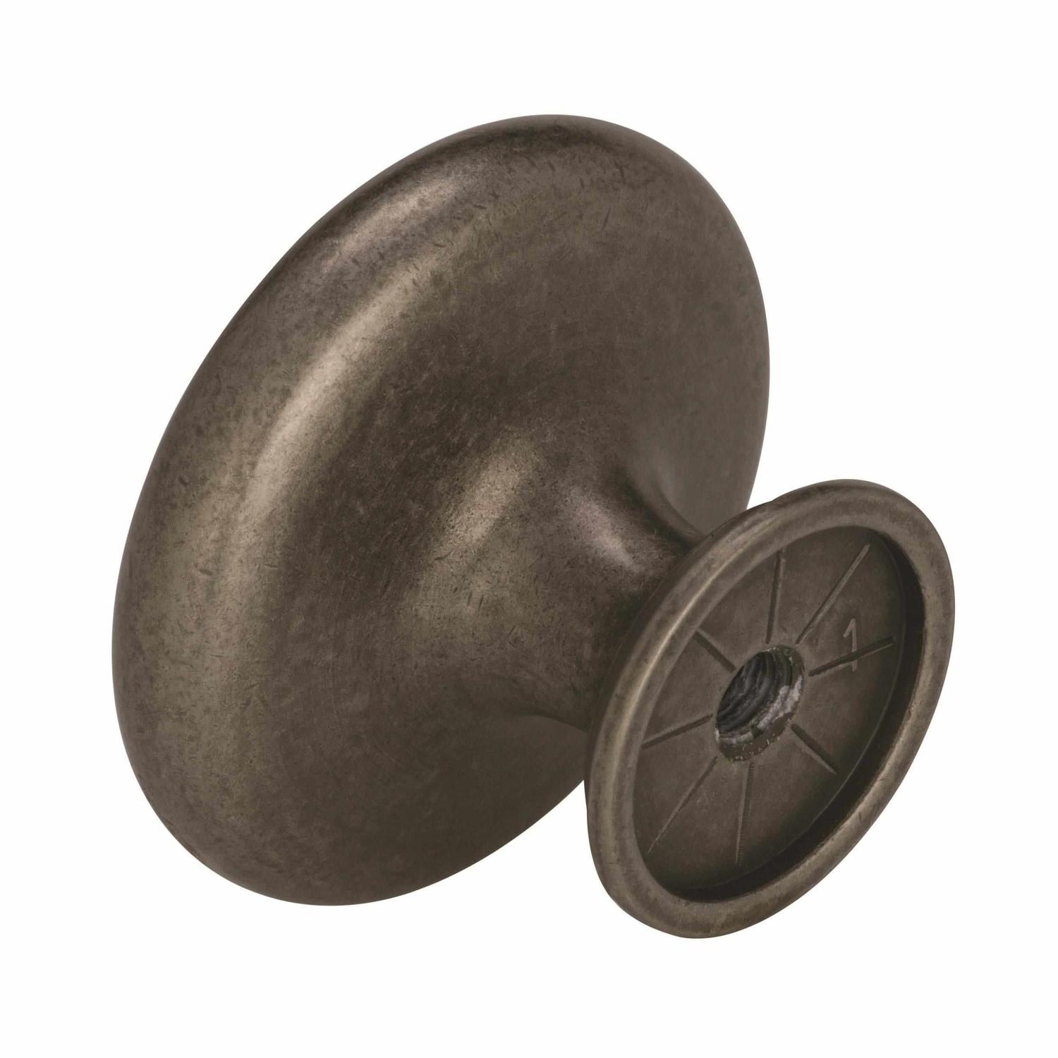 Amerock Inspirations Round Cabinet Knob 1-5/16 in. D 1 in. Weathered Nickel 1 pk