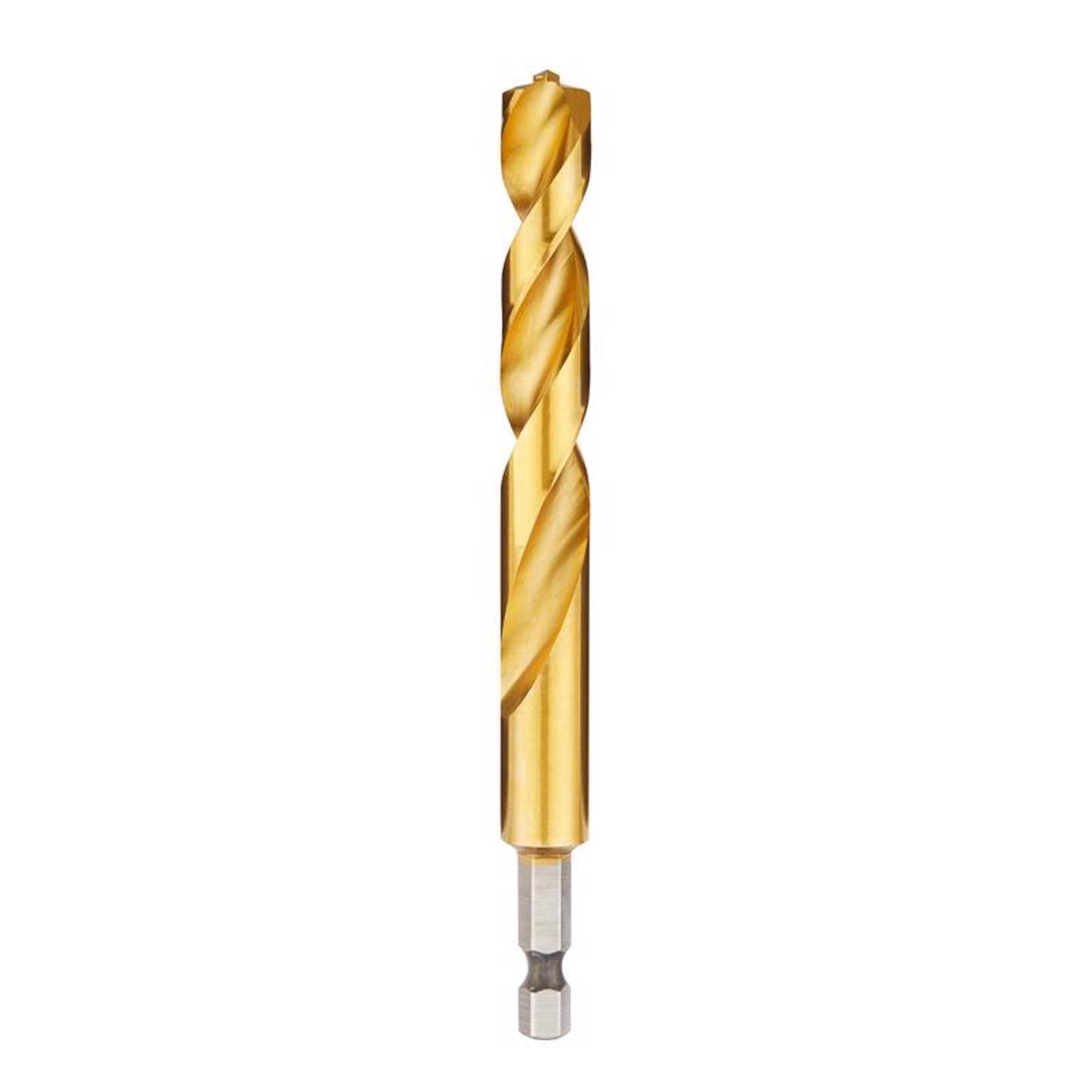 Milwaukee Shockwave 15/32 in. X 5 in. L Titanium Red Helix Drill Bit Hex Shank 1 pc