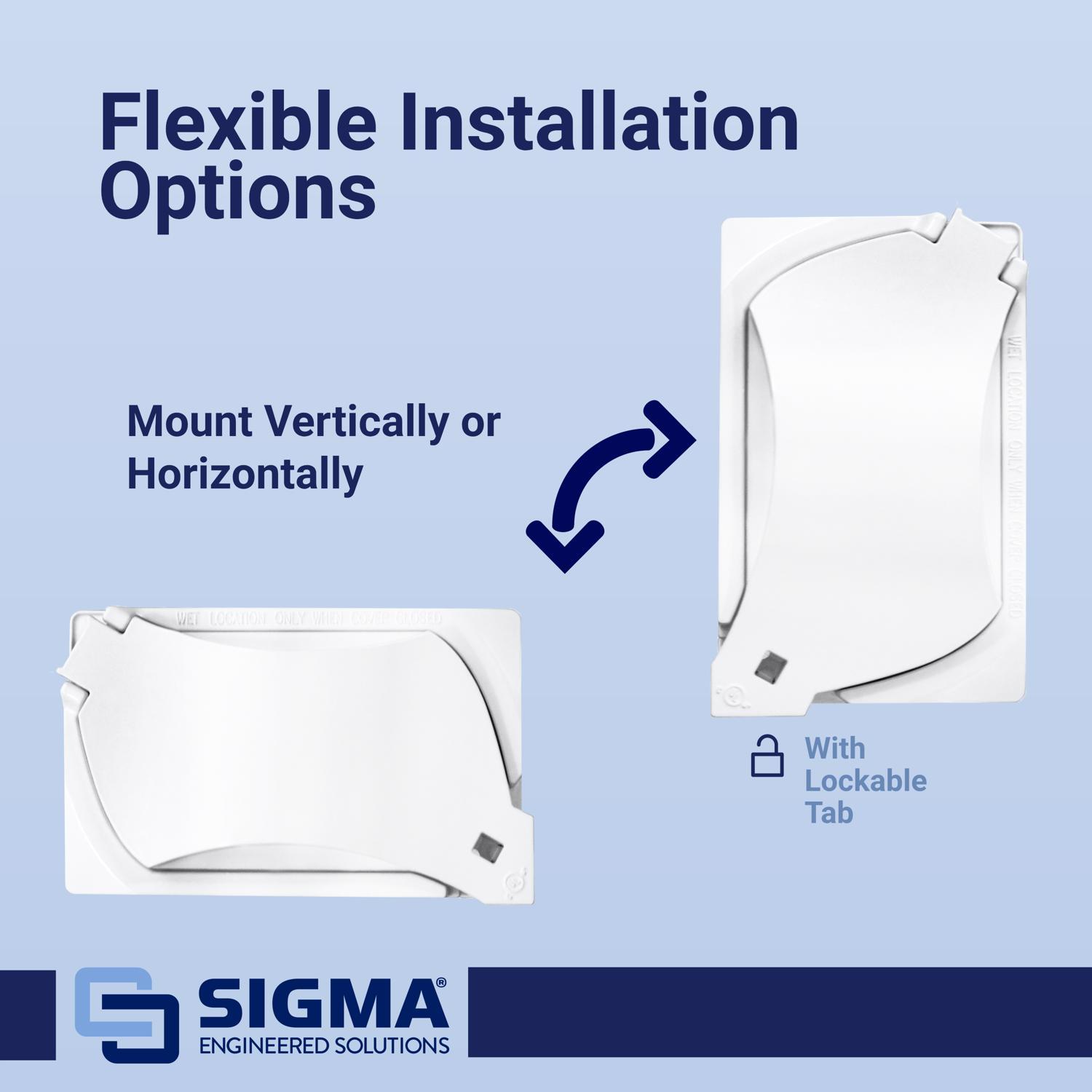 Sigma Engineered Solutions Rectangle Metal 1 gang 4.57 in. H X 2.81 in. W Universal Cover