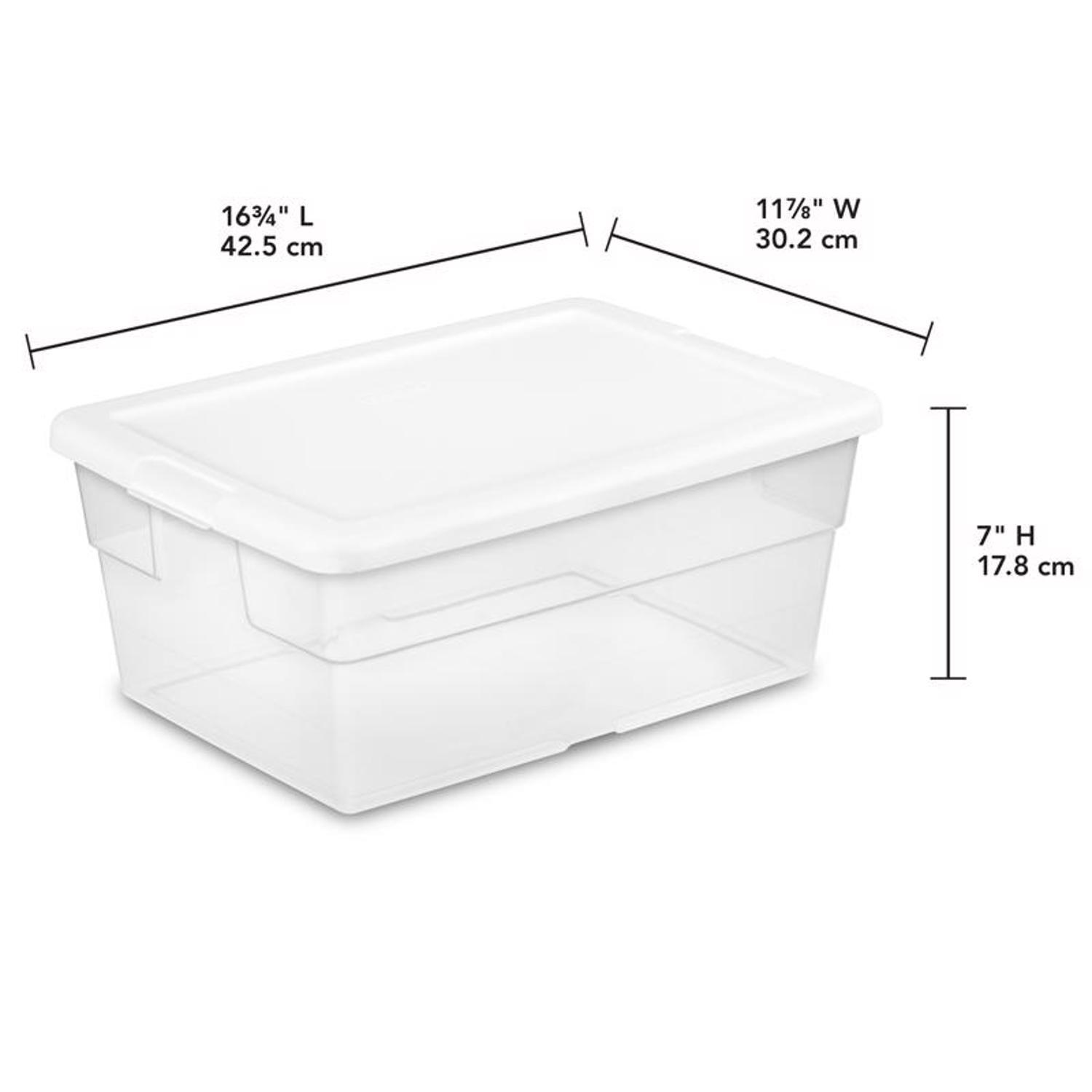 Sterilite Storage Box 16 Qt., 16.6 " L x 11.8 " W x 7 " H Clear