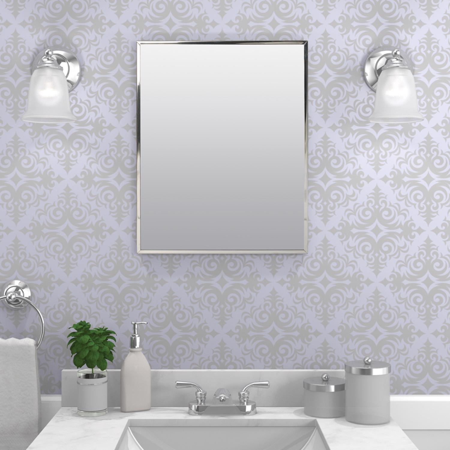 Zenna Home 20-1/8 in. H X 16-1/8 in. W X 3.25 in. D Rectangle Medicine Cabinet