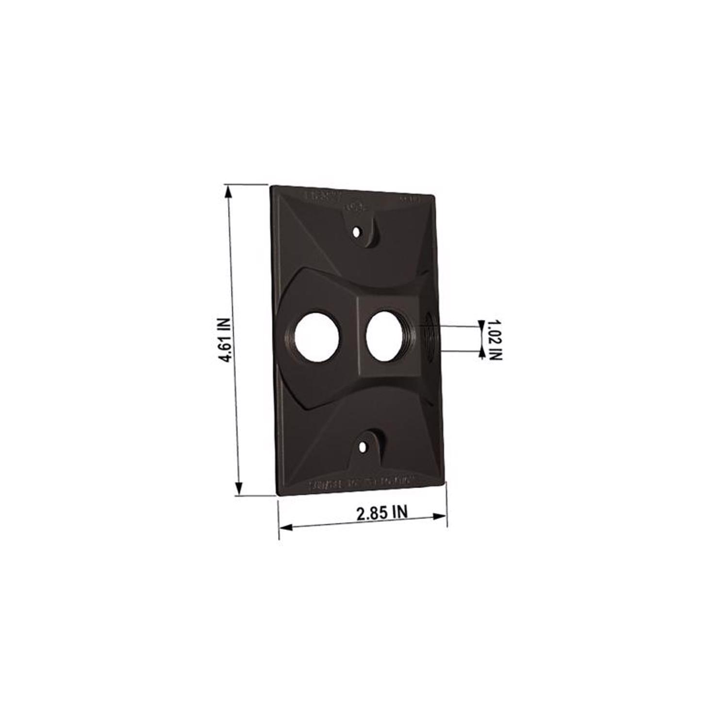 Sigma Engineered Solutions Rectangle Metal 1 gang 4.61 in. H X 2.85 in. W Lampholder Cover