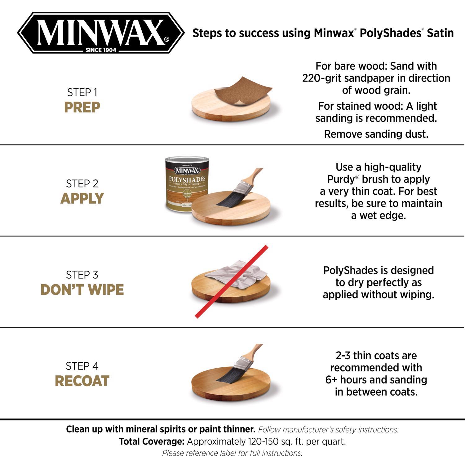 Minwax PolyShades Semi-Transparent Satin Classic Oak Oil-Based Stain/Polyurethane Finish 1 qt