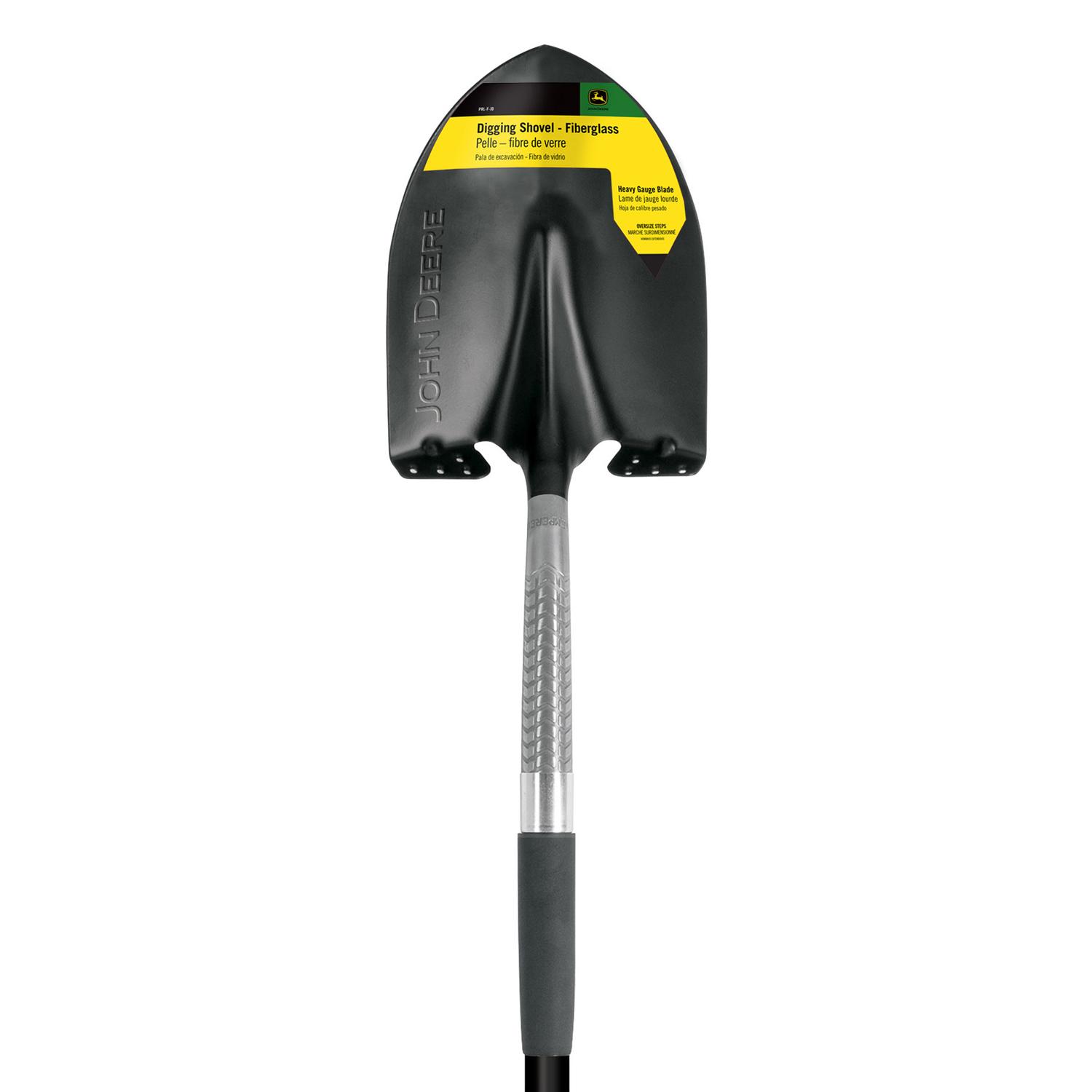 John Deere 59 in. Steel Round Digging Shovel Fiberglass Handle