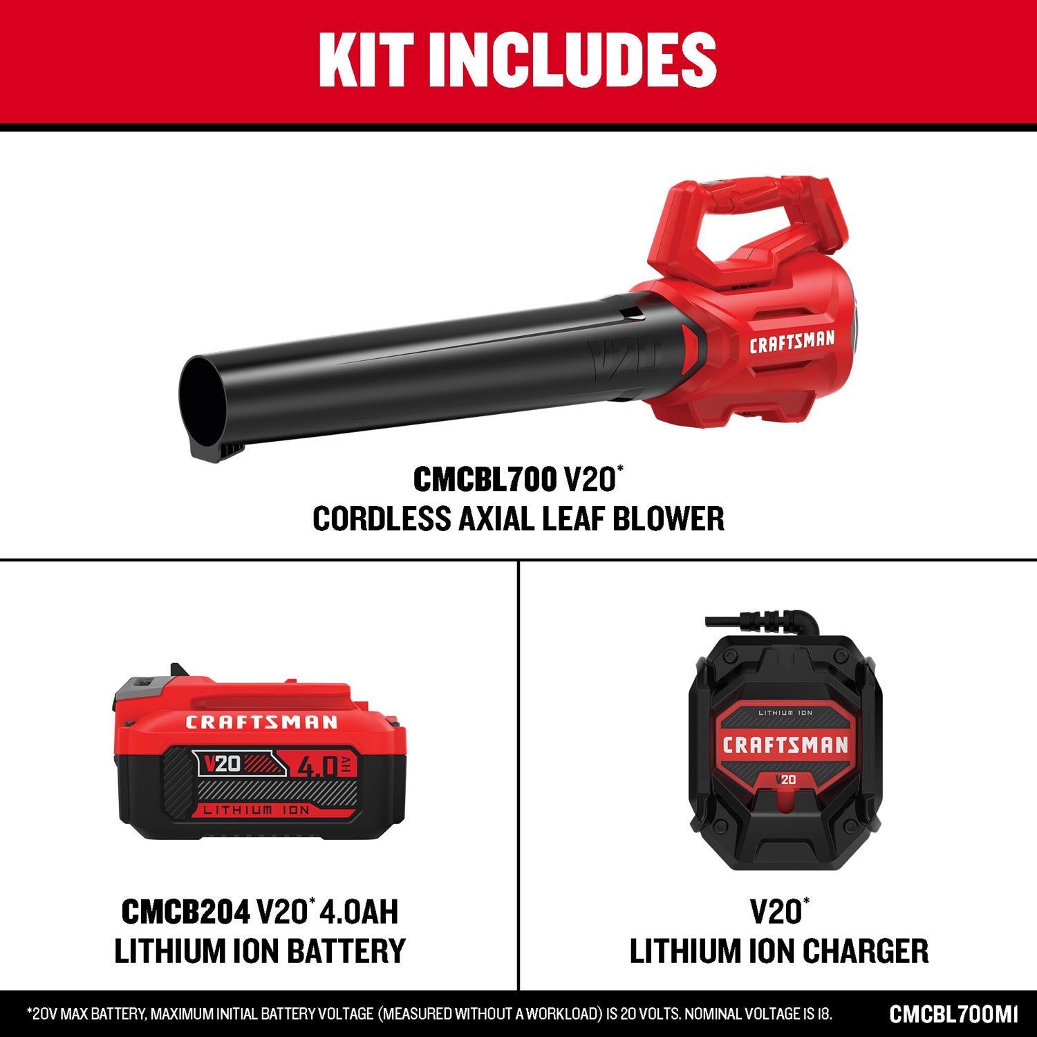 Craftsman V20 CMCBL700D1 90 mph 340 CFM Battery Handheld Blower Kit (Battery & Charger)